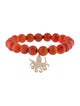 Sydney Evan 14K Carnelian and Diamond Octopus Beaded Bracelet