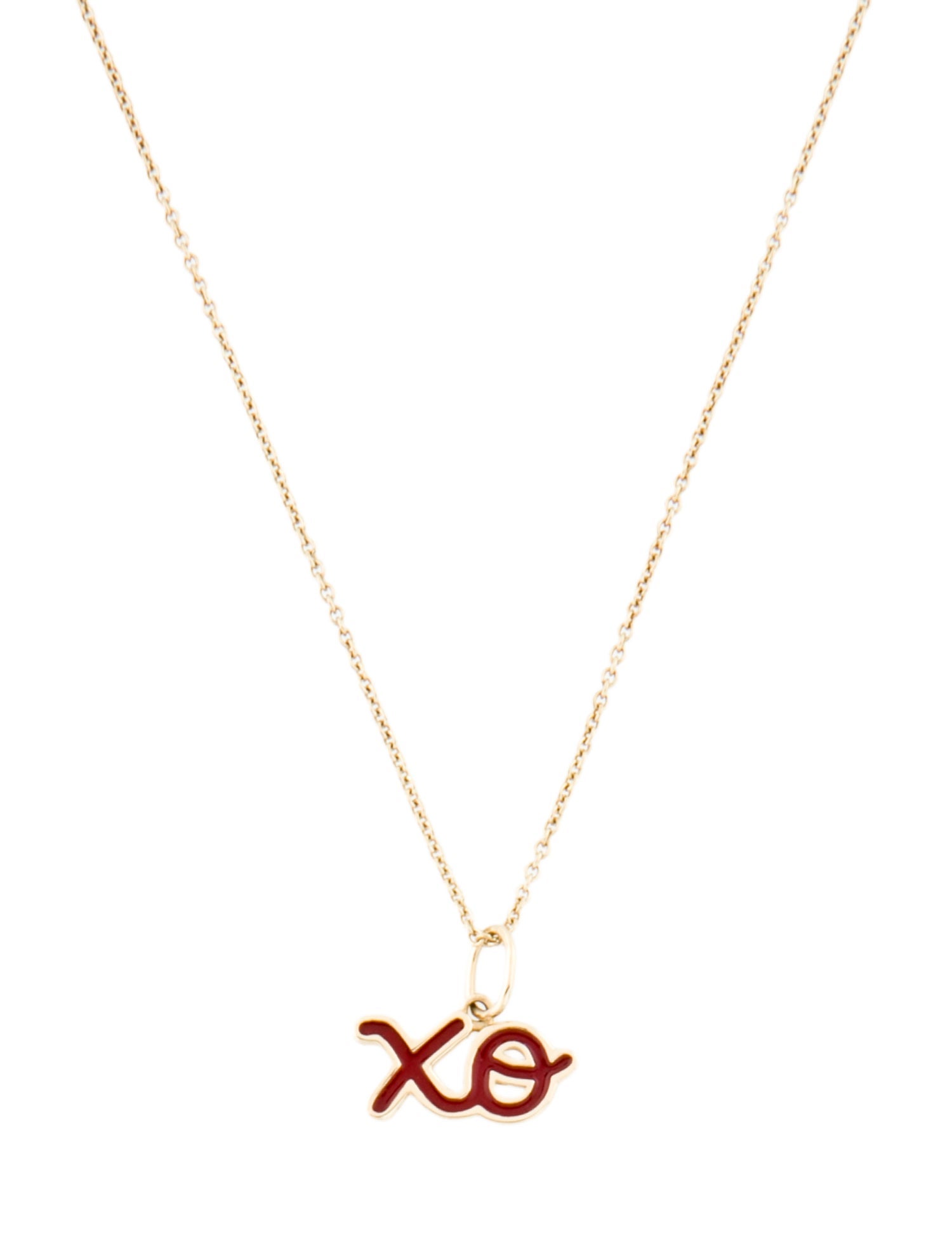 Sydney Evan 14K Enamel 'XO' Pendant Necklace