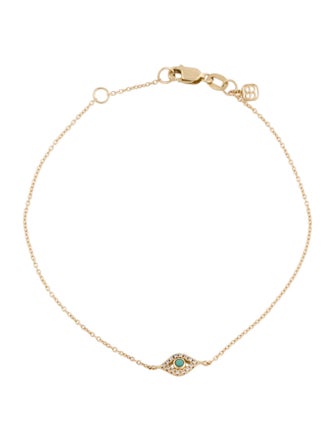 Sydney Evan Turquoise & Diamond Evil Eye Station Bracelet