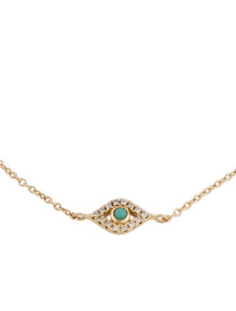 Sydney Evan Turquoise & Diamond Evil Eye Station Bracelet