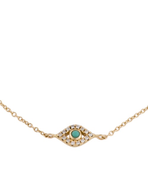 Sydney Evan Turquoise & Diamond Evil Eye Station Bracelet