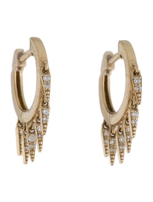 Sydney Evan 14K Diamond Small Fringe Huggie Hoop Earrings
