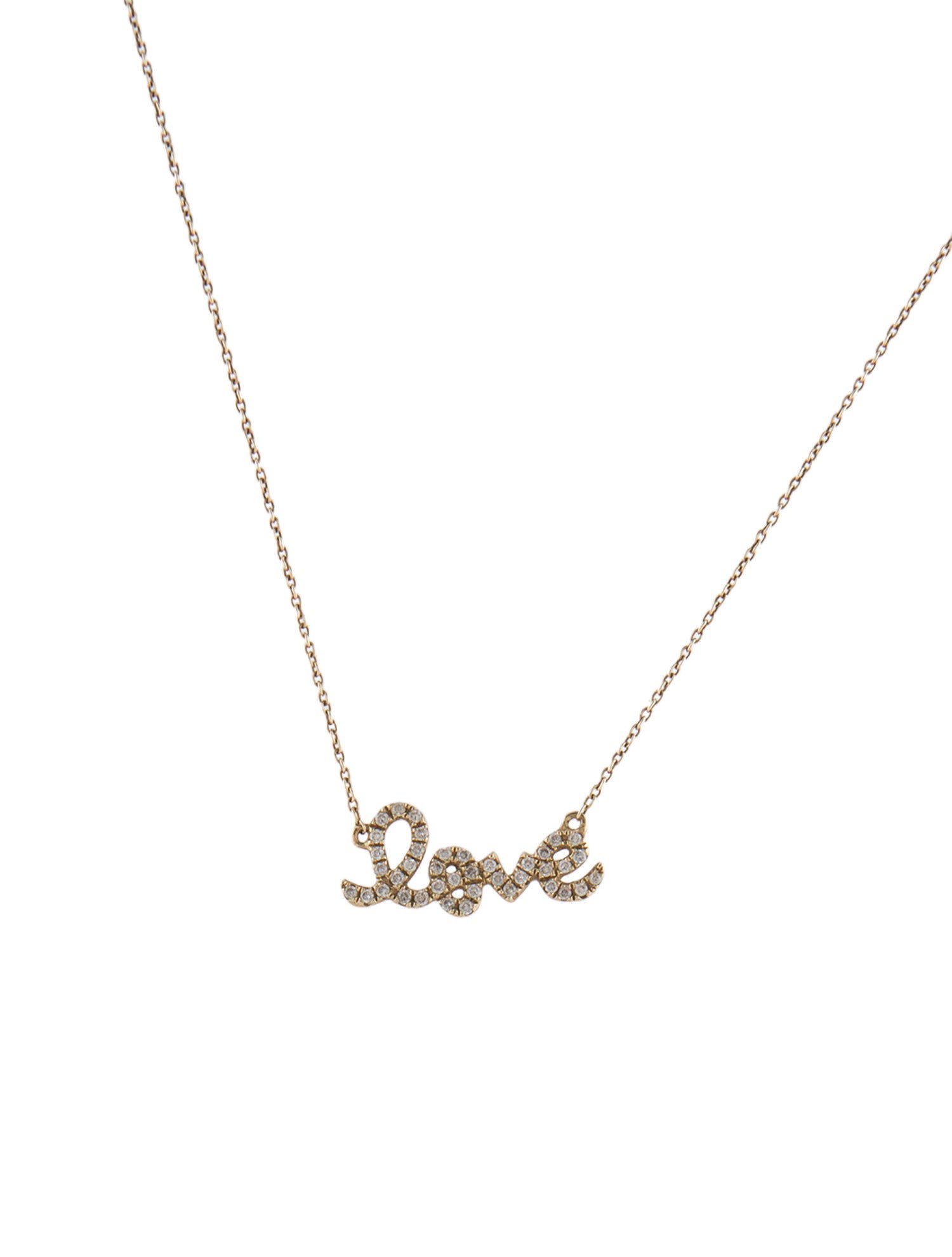 Sydney Evan 14K Diamond 'Love' Pendant Necklace