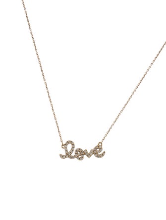 Sydney Evan 14K Diamond 'Love' Pendant Necklace