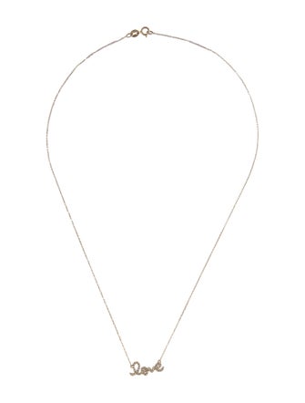 Sydney Evan 14K Diamond 'Love' Pendant Necklace