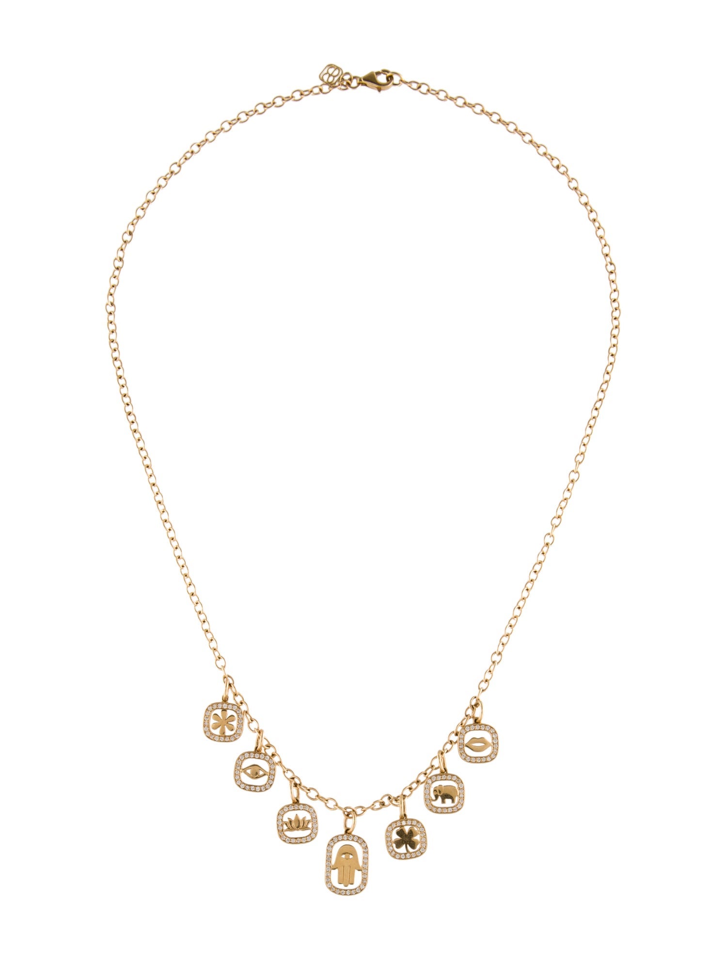 Sydney Evan 14K Diamond Multi-Charm Necklace