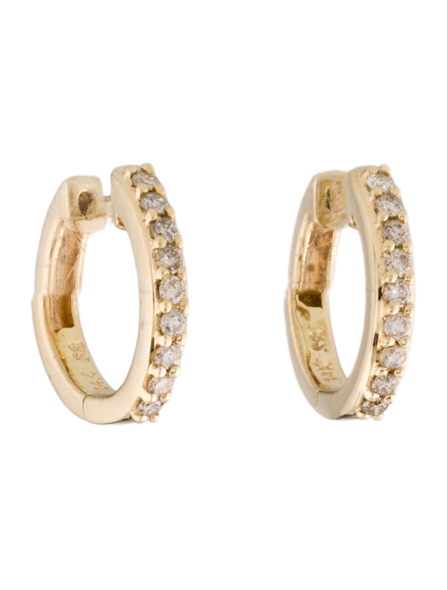 Sydney Evan 14K Diamond Huggie Hoop Earrings