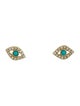 Sydney Evan 14K Turquoise & Diamond Evil Eye Stud Earrings