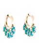 Sydney Evan 14K Turquoise & Diamond Evil Eye Fringe Huggie Earrings