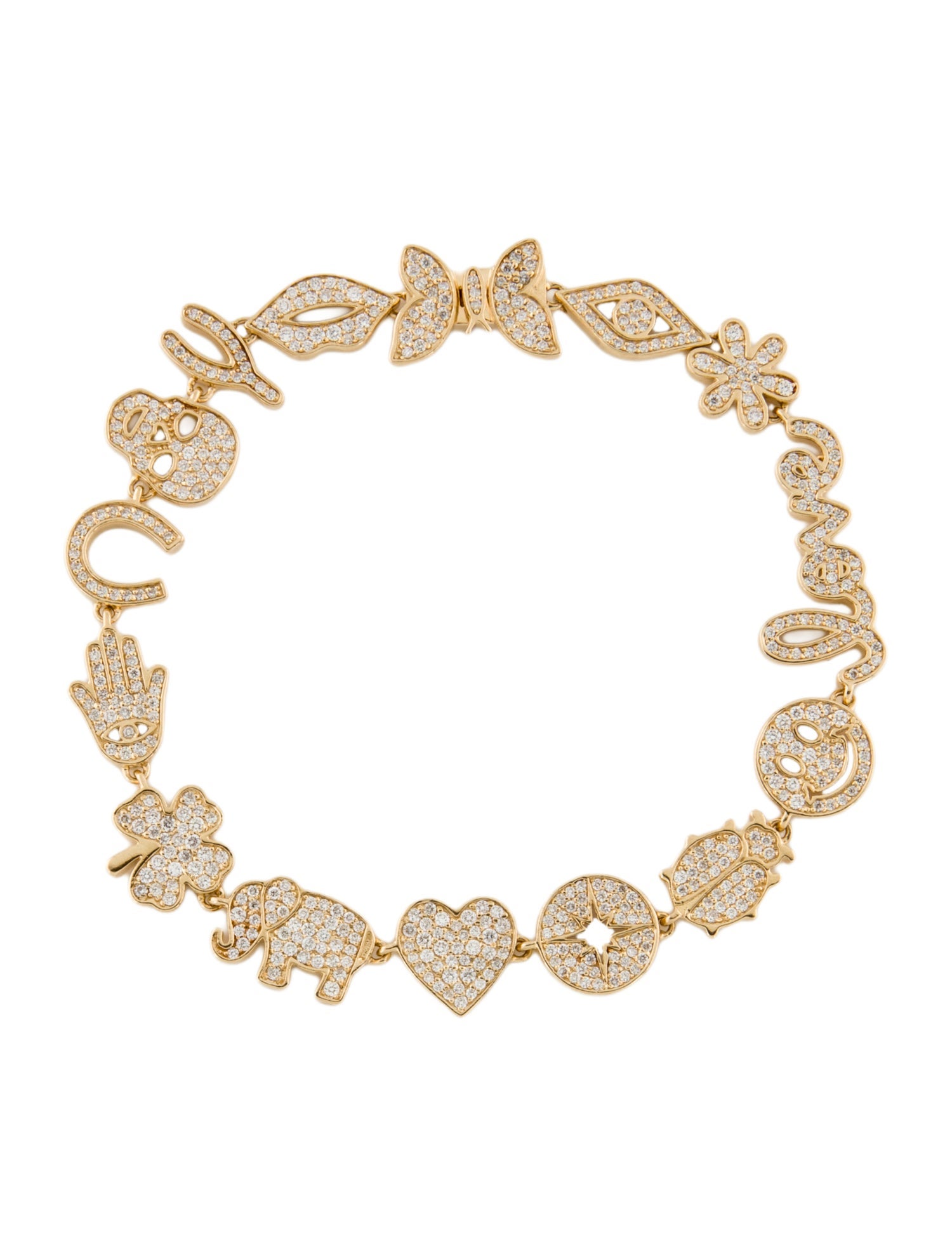 Sydney Evan 14K 2.07ctw Diamond Multi-Icon Bracelet