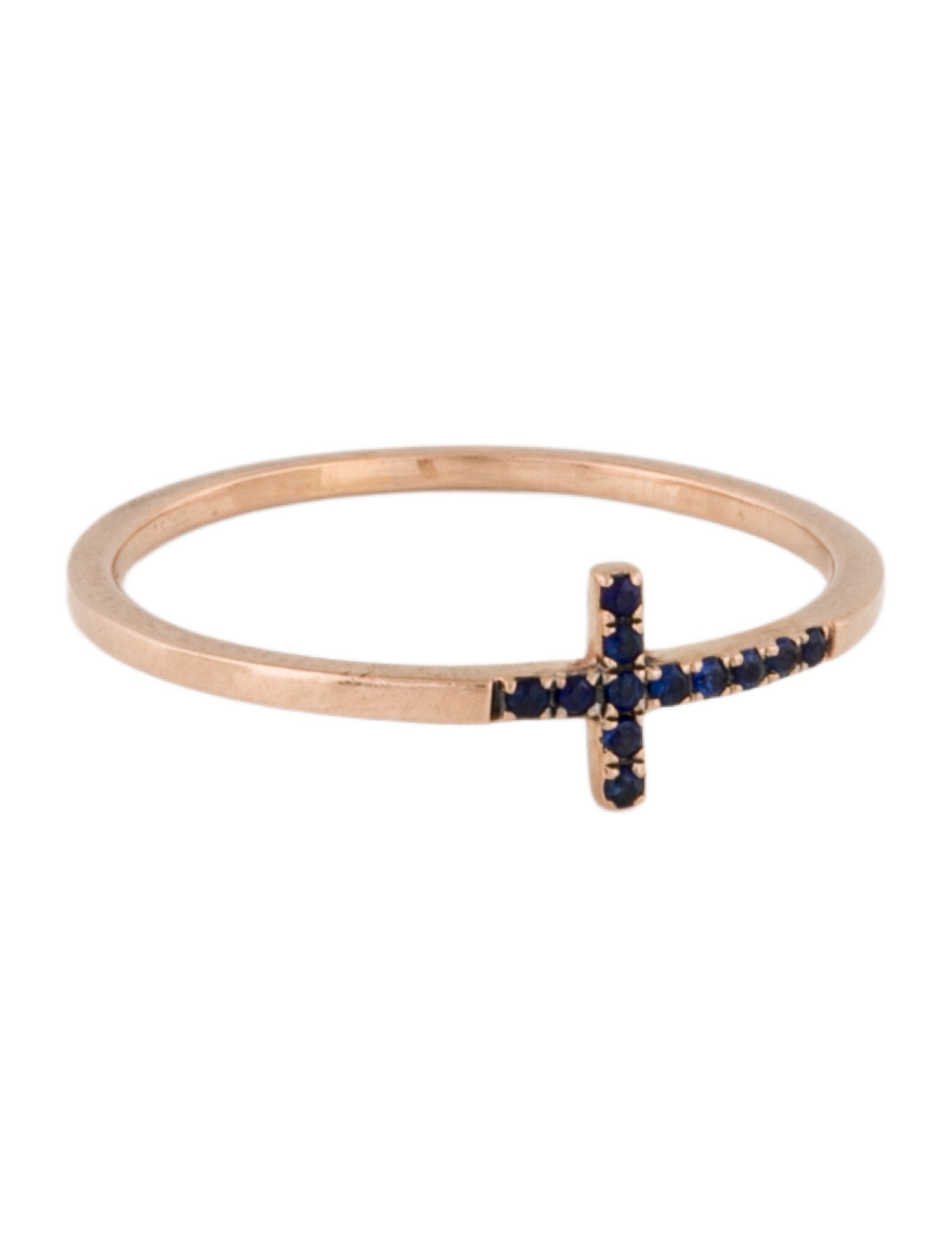 Sydney Evan 14K Sapphire Bent Cross Band