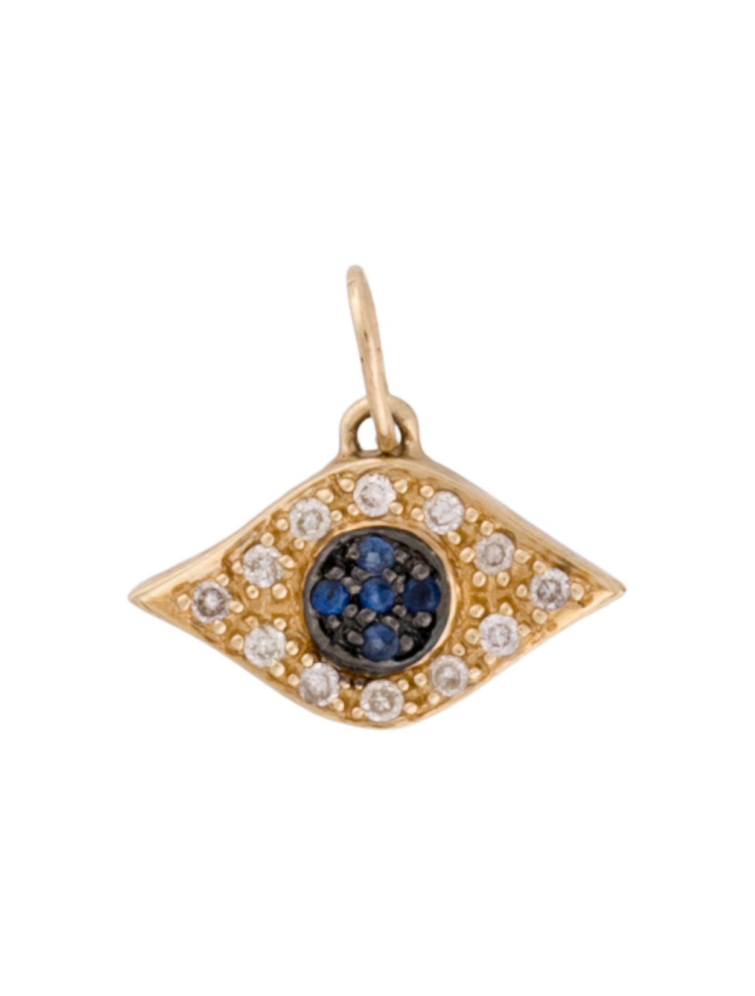 Sydney Evan 14K Sapphire & Diamond Evil Eye Charm