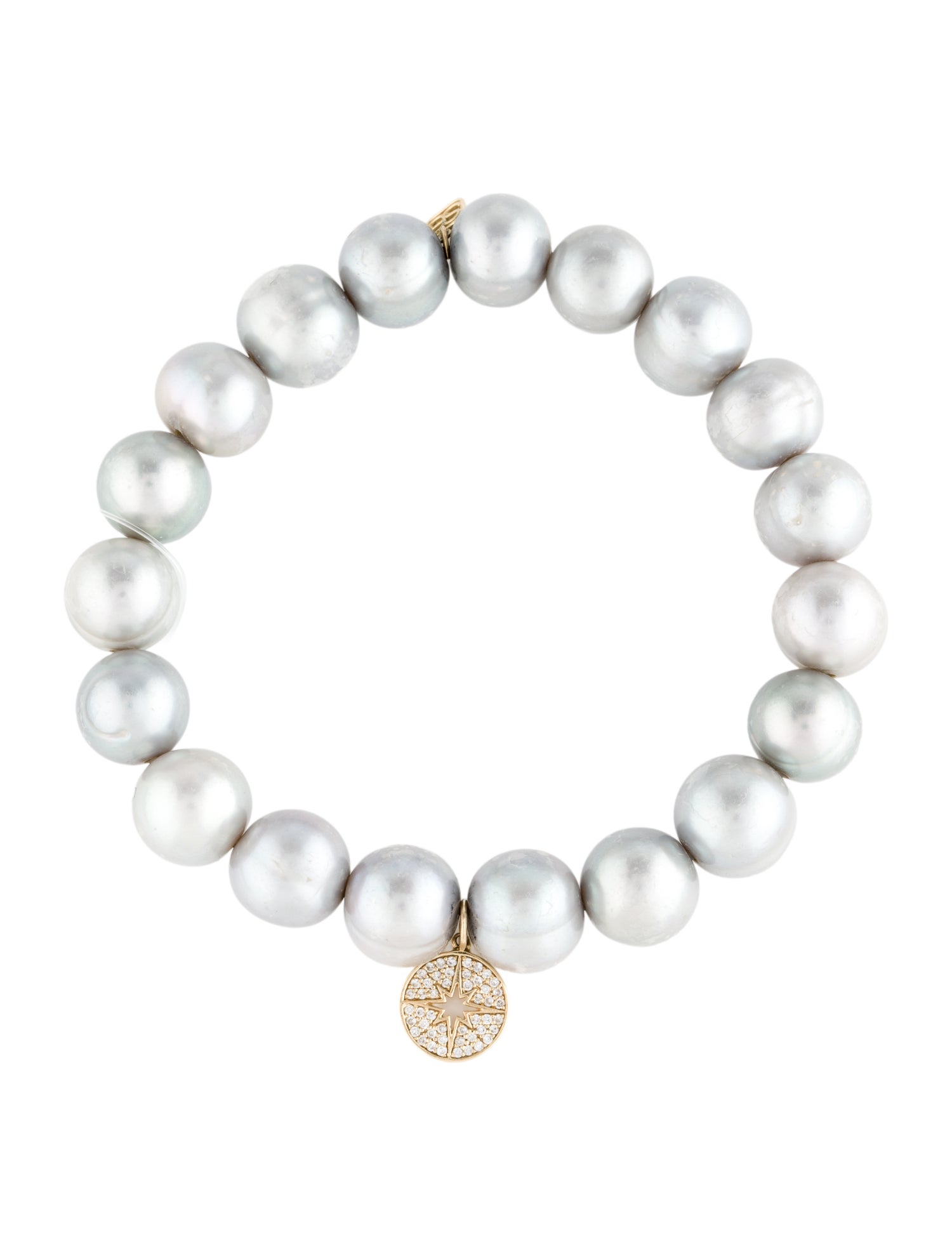 Sydney Evan 14K Pearl & Diamond Star Charm Beaded Bracelet