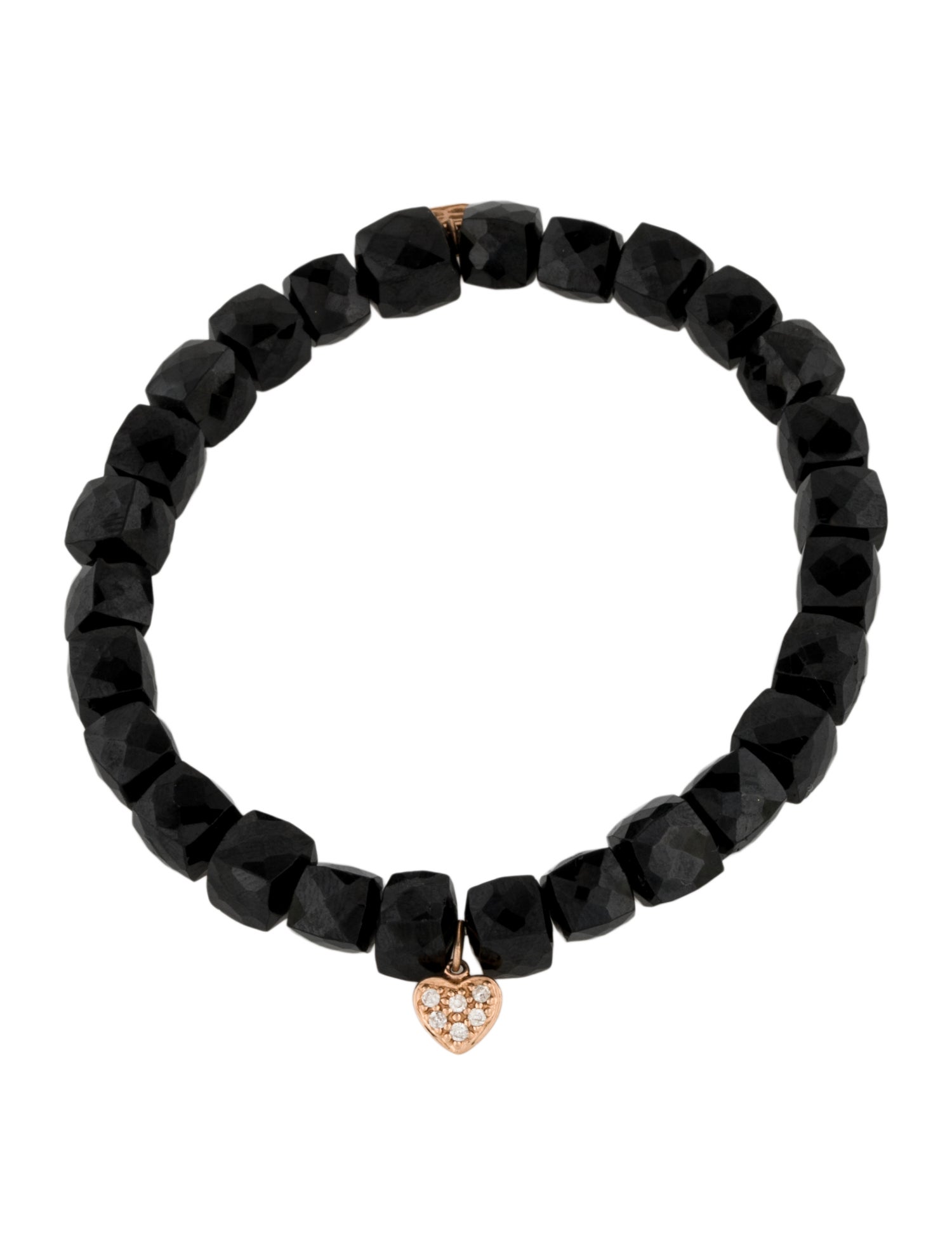 Sydney Evan 14K Spinel & Diamond Heart Charm Bracelet