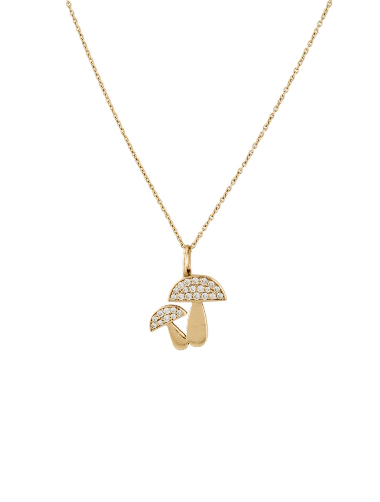 Sydney Evan 14K Diamond Mushroom Pendant Necklace