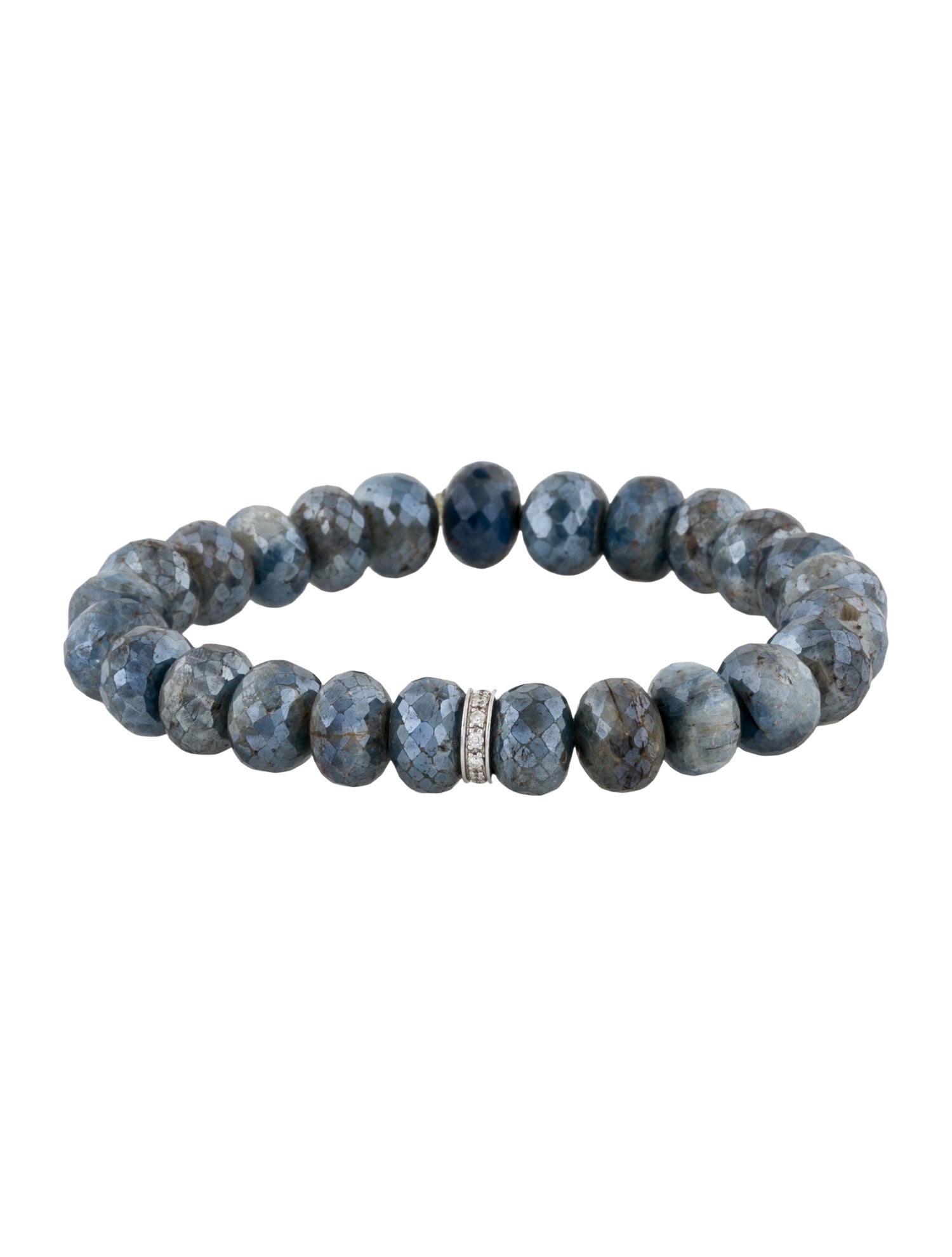 Sydney Evan 14K Coated Kyanite & Diamond Bead Bracelet