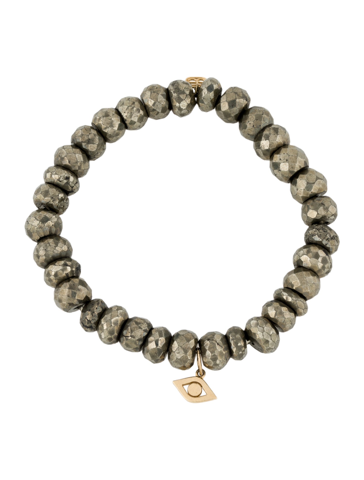Sydney Evan 14K Pyrite Evil Eye Bead Bracelet