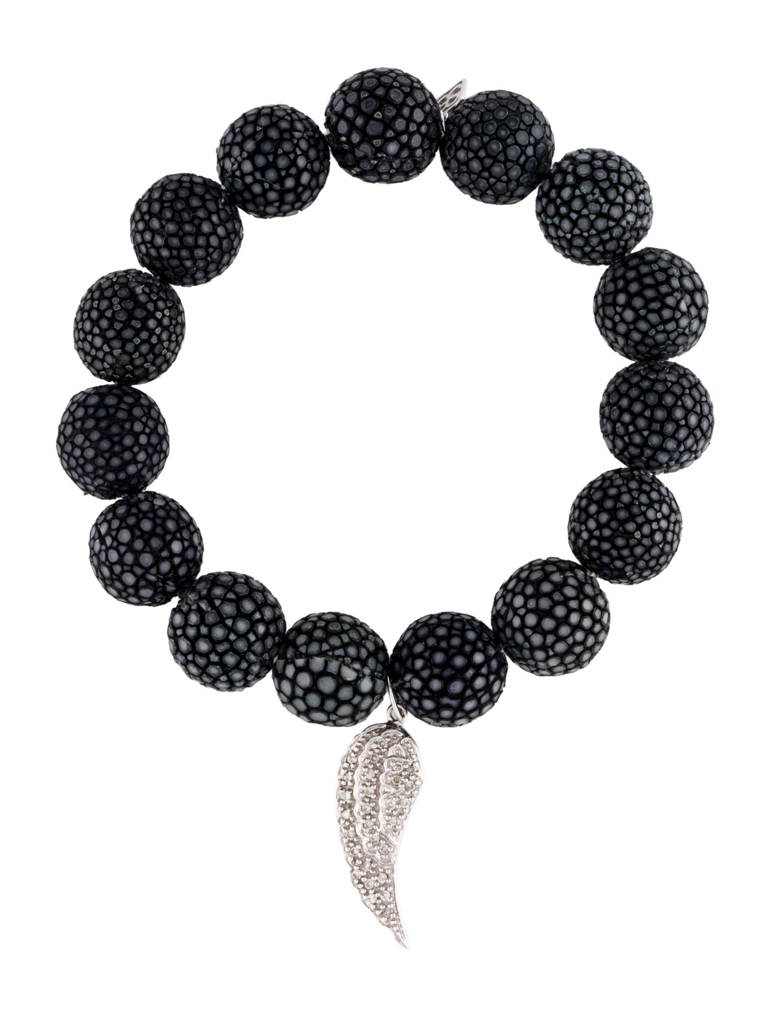 Sydney Evan Dyed Stingray & Diamond Bead Bracelet