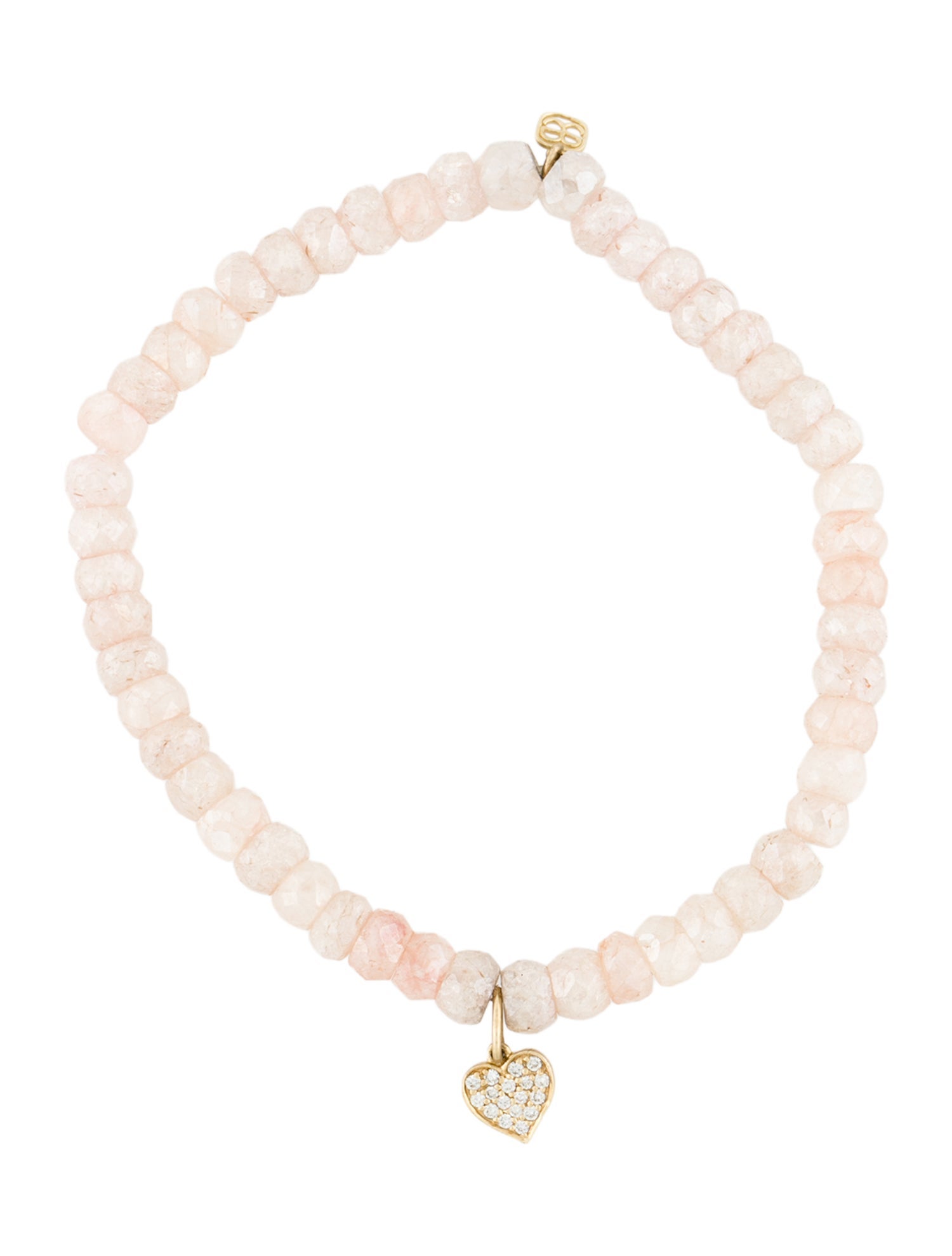 Sydney Evan 14K Quartz & Diamond Heart Bead Bracelet