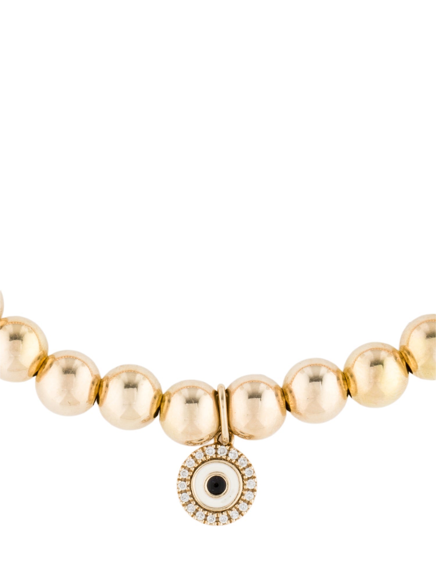 Sydney Evan 14K Diamond & Enamel Evil Eye Charm Bracelet