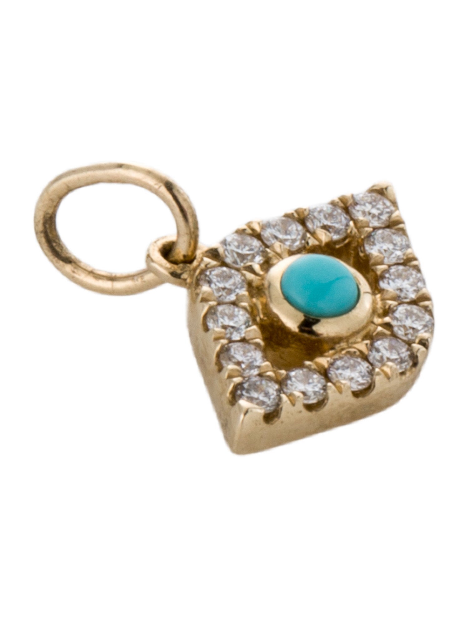 Sydney Evan 14K Turquoise & Diamond Evil Eye Charm