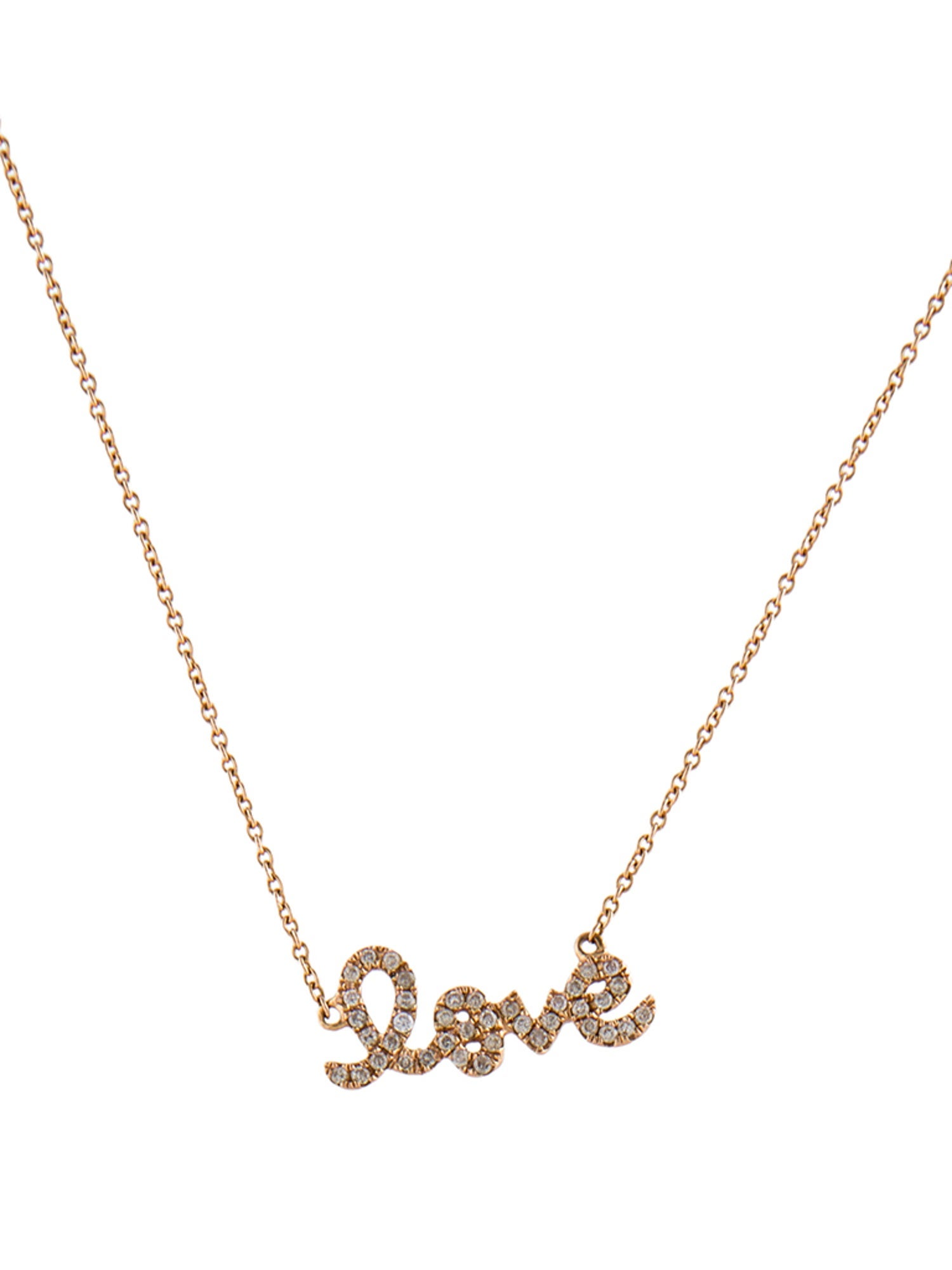Sydney Evan 14K Diamond 'Love' Pendant Necklace