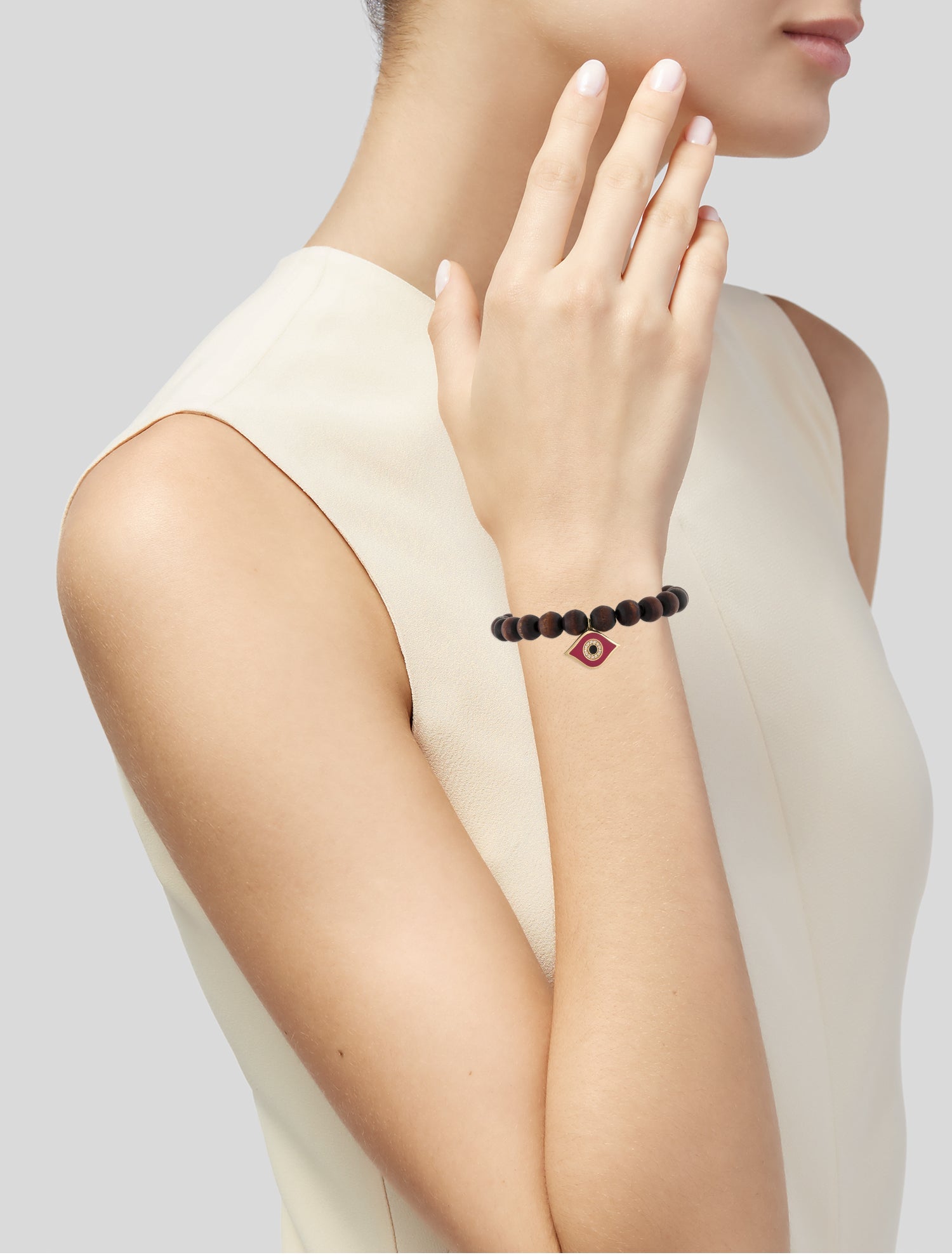 Sydney Evan 14K Diamond, Enamel & Wood Bracelet