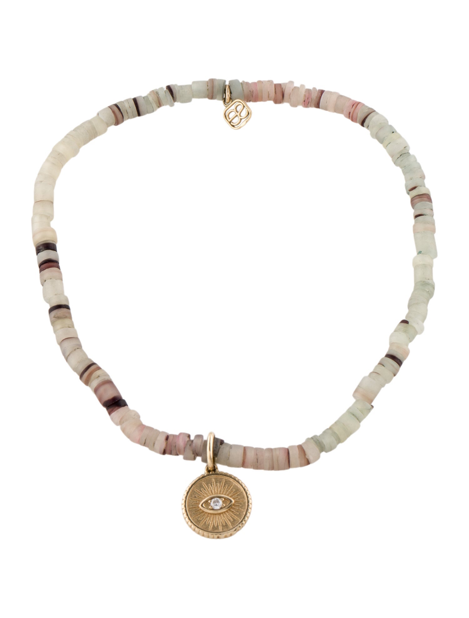 Sydney Evan 14K Stone & Diamond Evil Eye Charm Bracelet