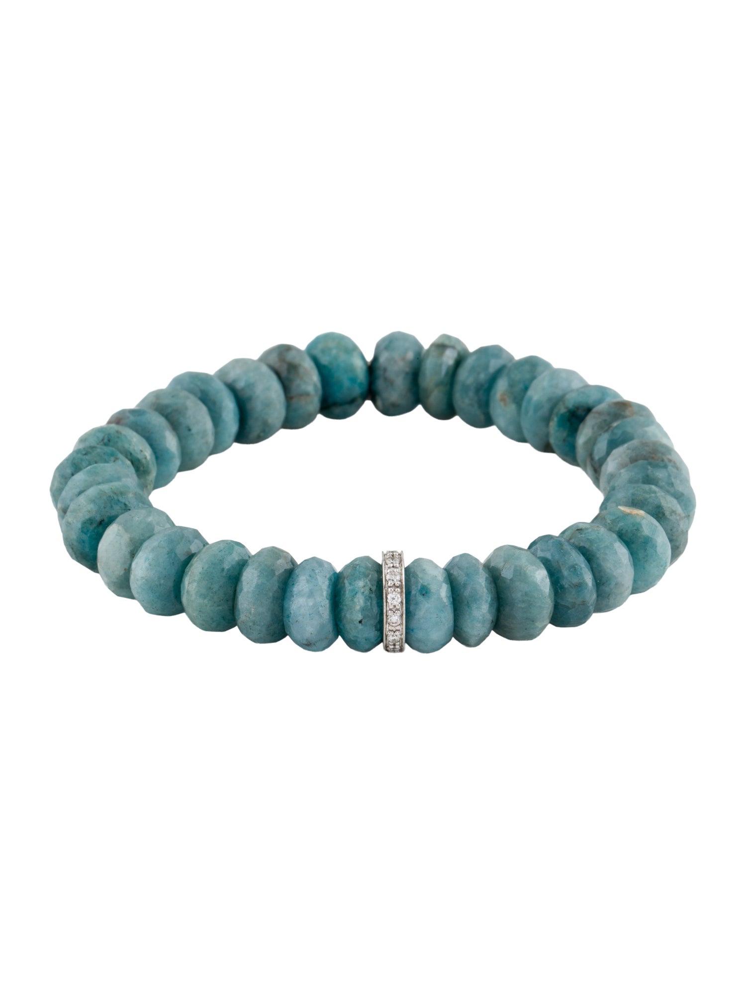 Sydney Evan 14K Dyed Beryl & Diamond Bead Bracelet