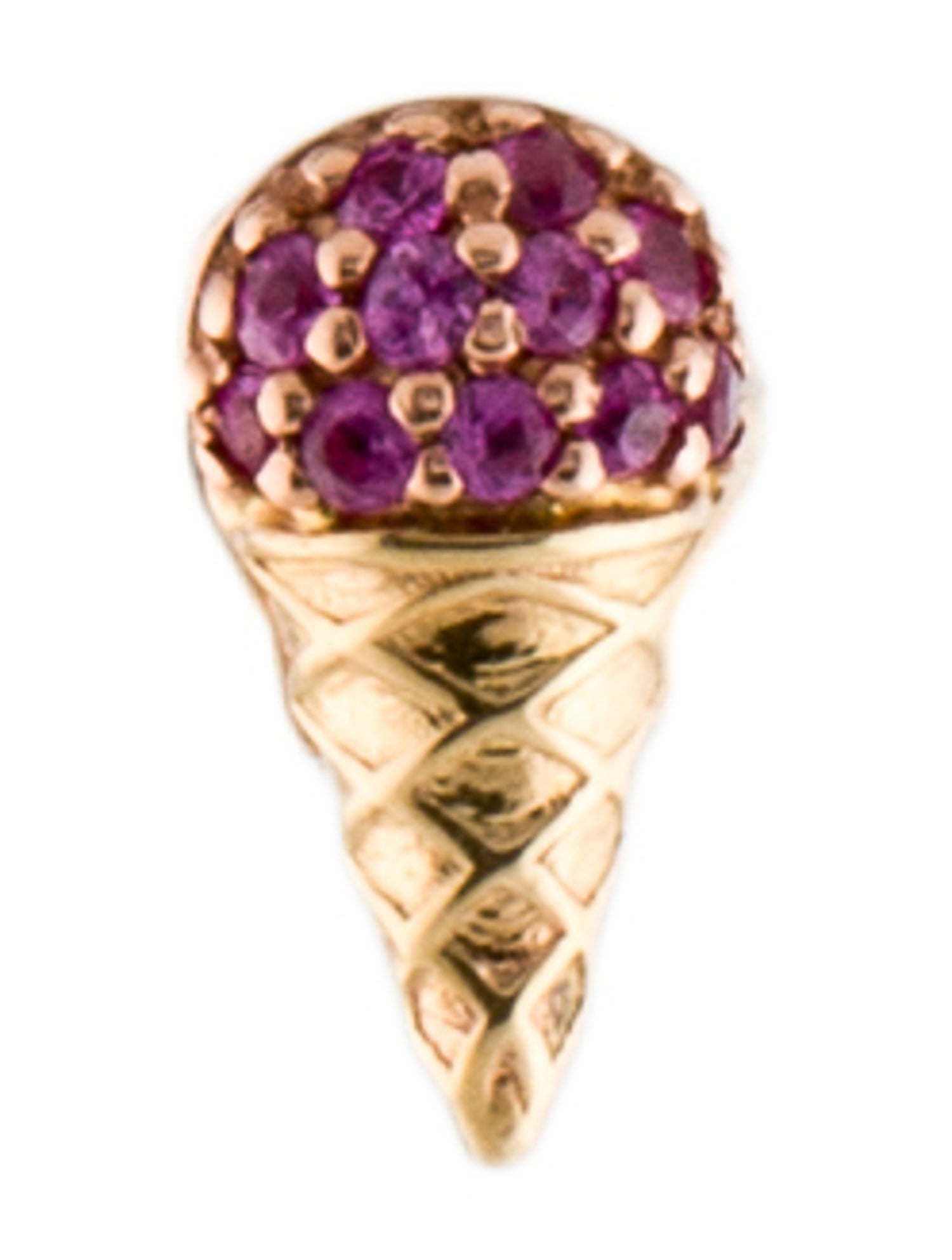 Sydney Evan 14K Sapphire Small Ice Cream Cone Single Stud Earring