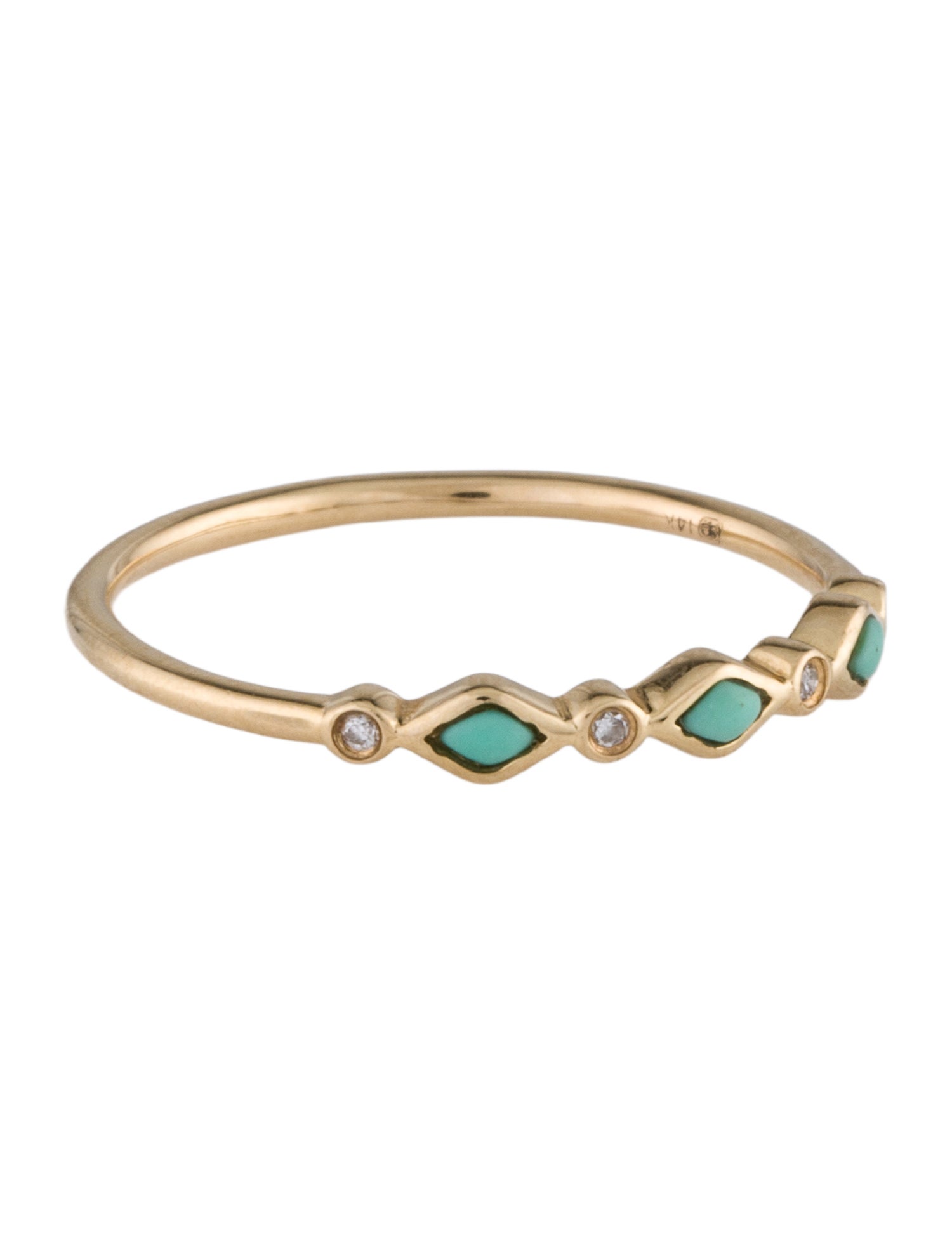 Sydney Evan 14K Turquoise & Diamond Stacking Band