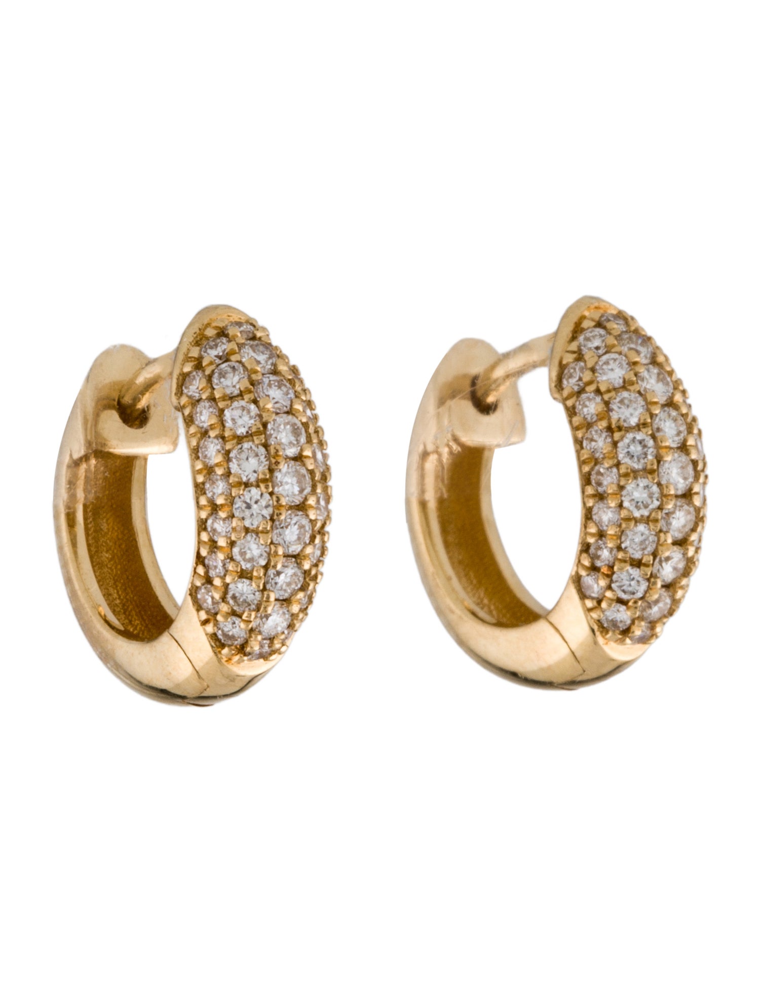Sydney Evan 14K Diamond Puffy Huggie Hoop Earrings