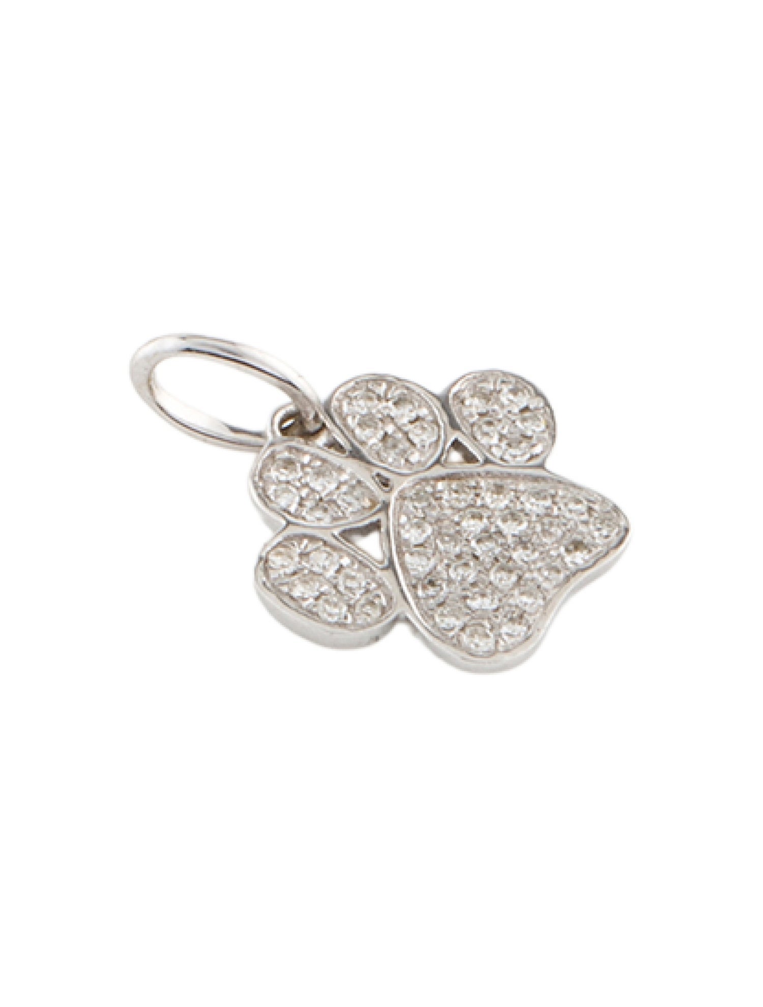Sydney Evan 14K Diamond Paw Print Charm