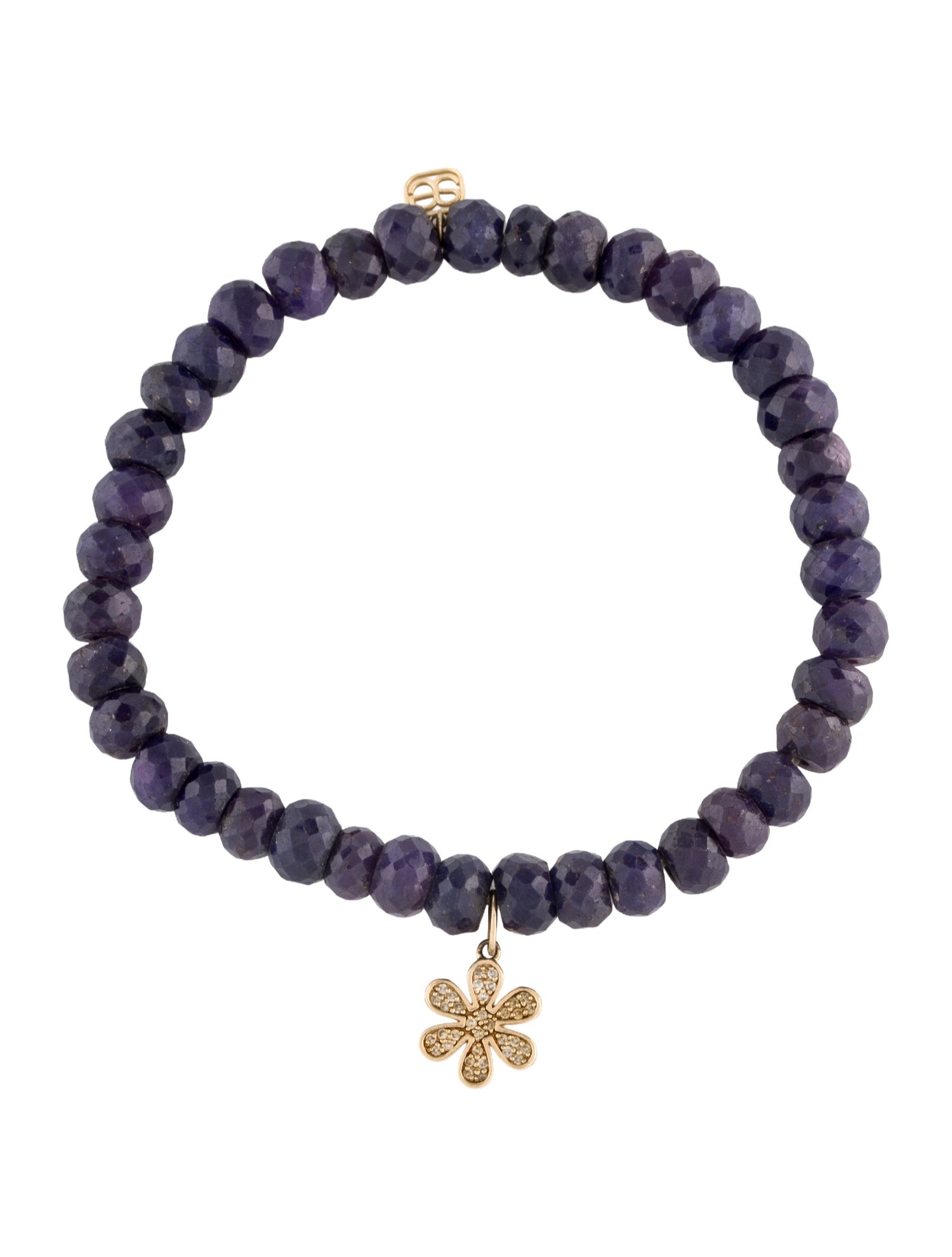 Sydney Evan 14K Dyed, Fracture Filled Sapphire & Diamond Beaded Bracelet