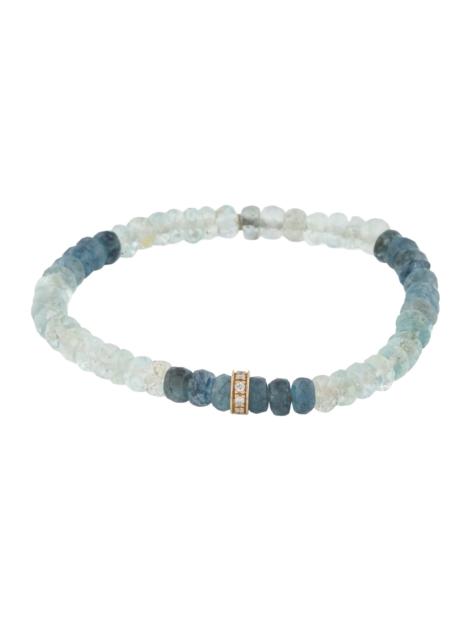 Sydney Evan 14K Diamond & Aquamarine Beaded Bracelet