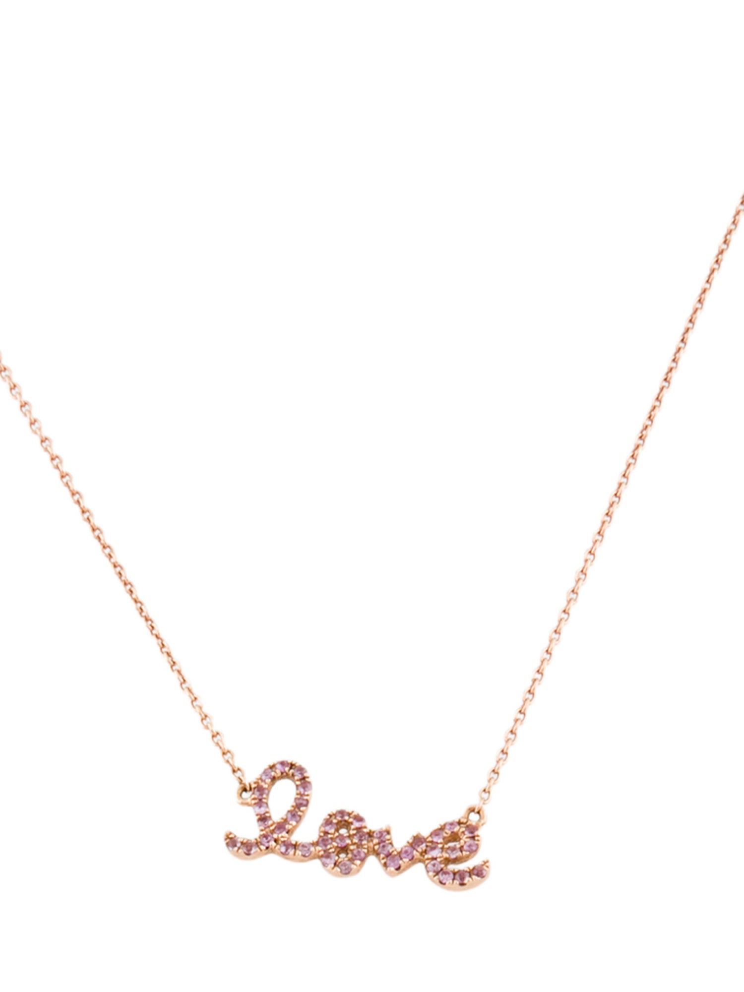 Sydney Evan 14K Sapphire 'Love' Necklace