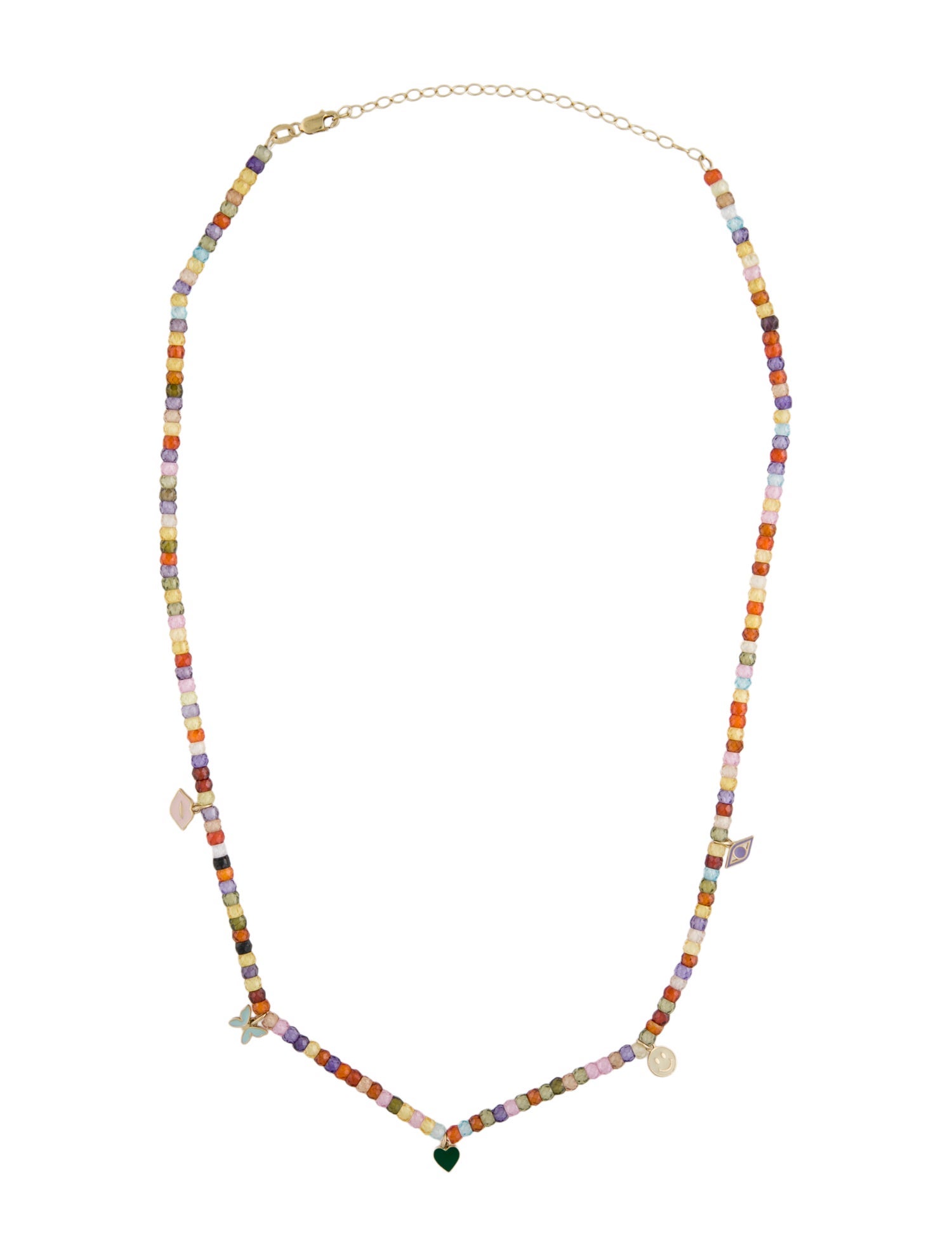 Sydney Evan 14K Cubic Zirconia & Enamel Station Necklace