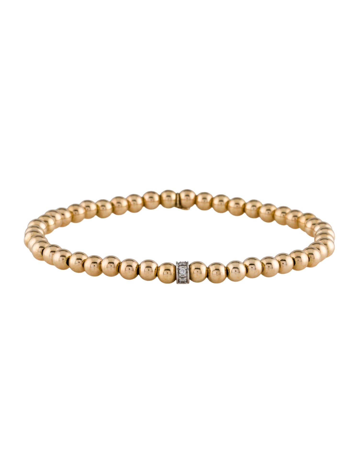 Sydney Evan 14K Diamond Rondelle Bead Bracelet