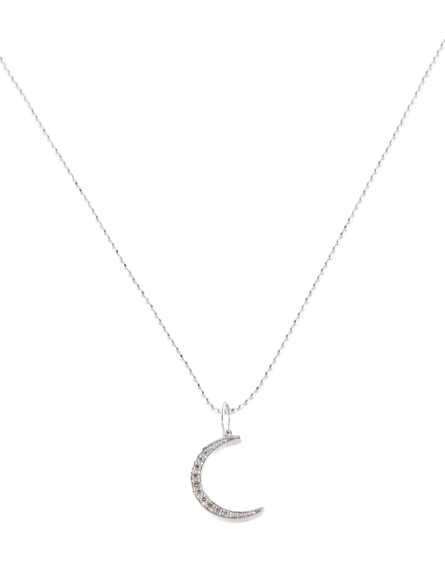 Sydney Evan 14K Diamond Moon Pendant Necklace