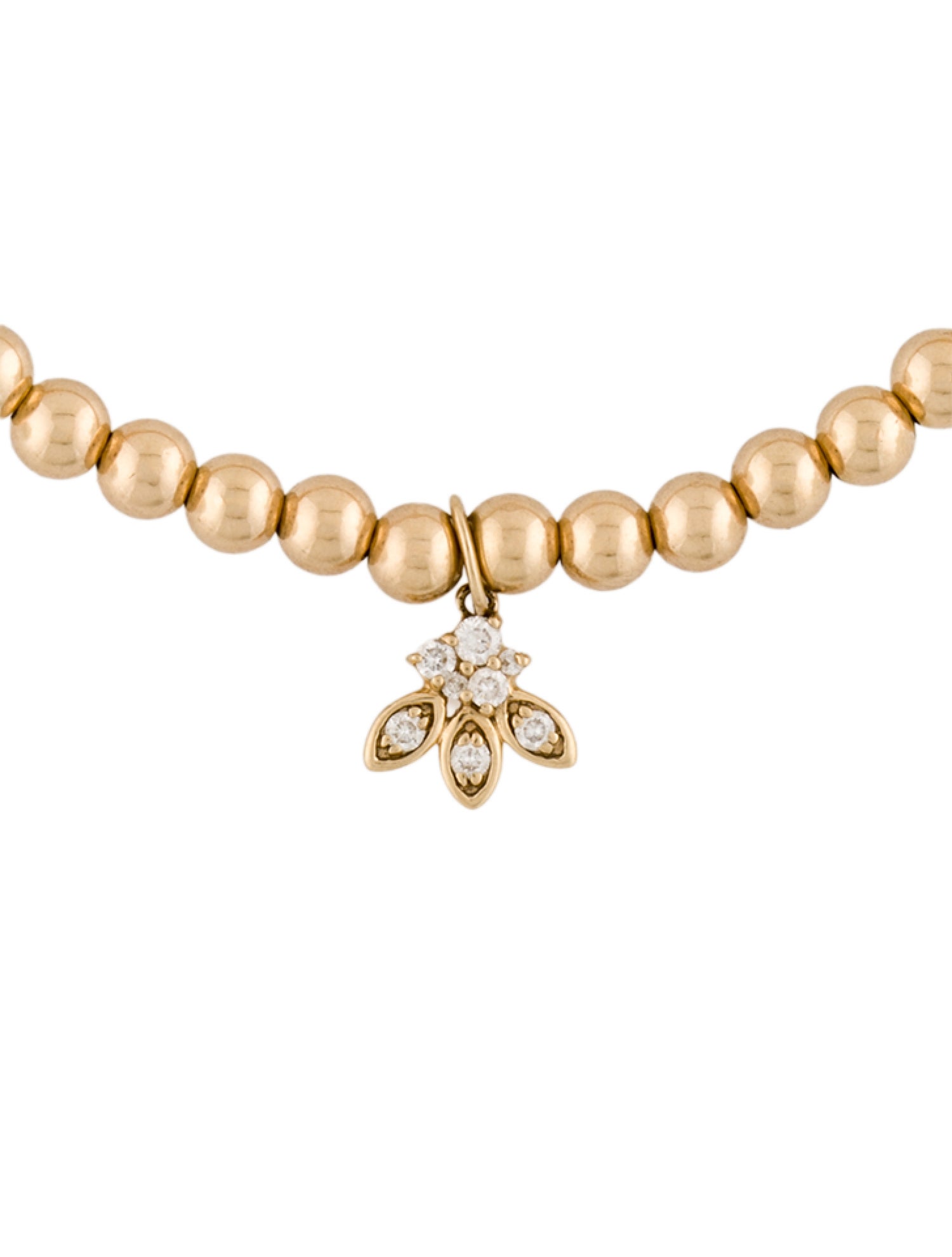 Sydney Evan 14K Diamond Charm Bead Bracelet
