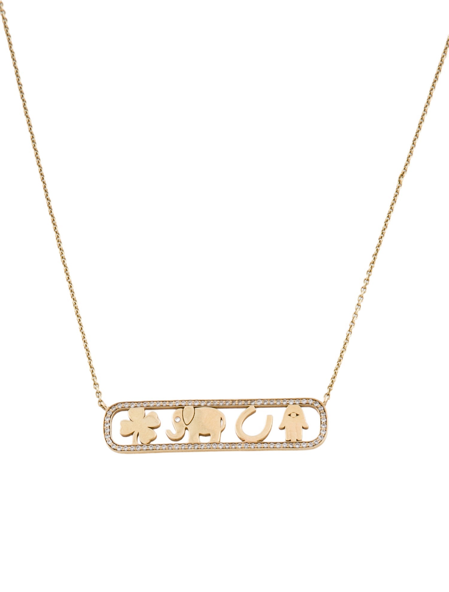 Sydney Evan 14K Diamond Bar Pendant Necklace