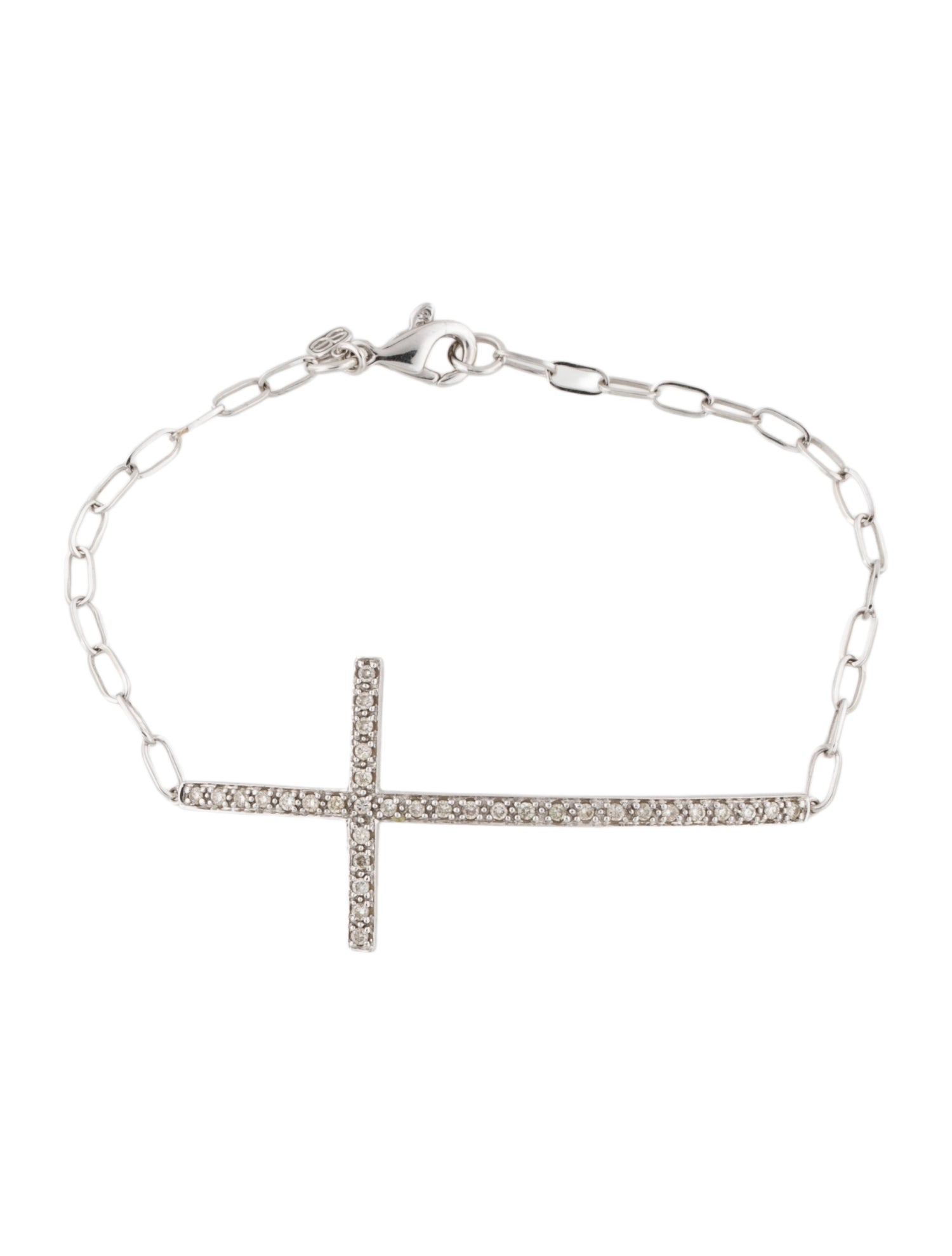 Sydney Evan 14K Diamond Cross Bracelet