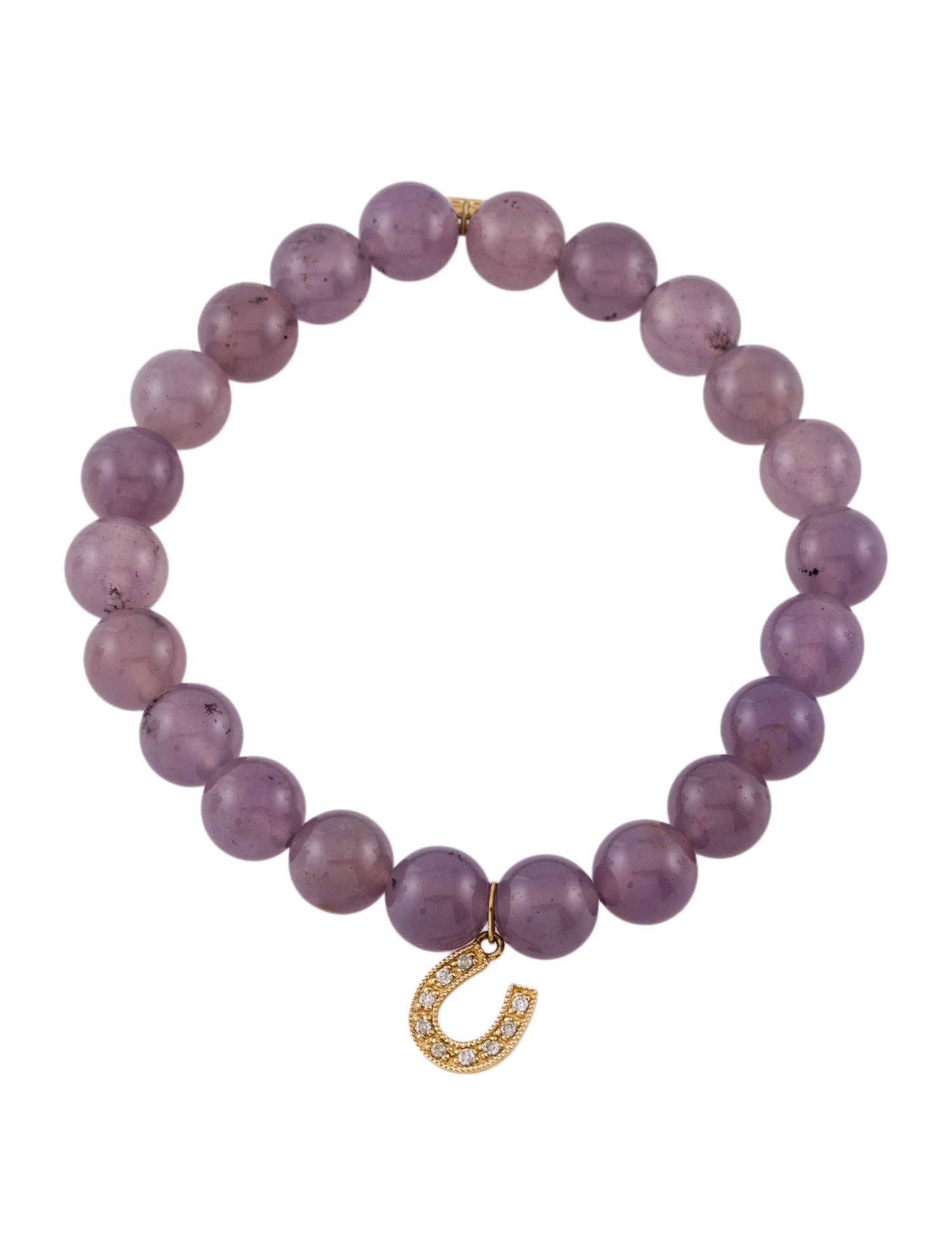 Sydney Evan 14K Chalcedony & Diamond Horseshoe Beaded Bracelet