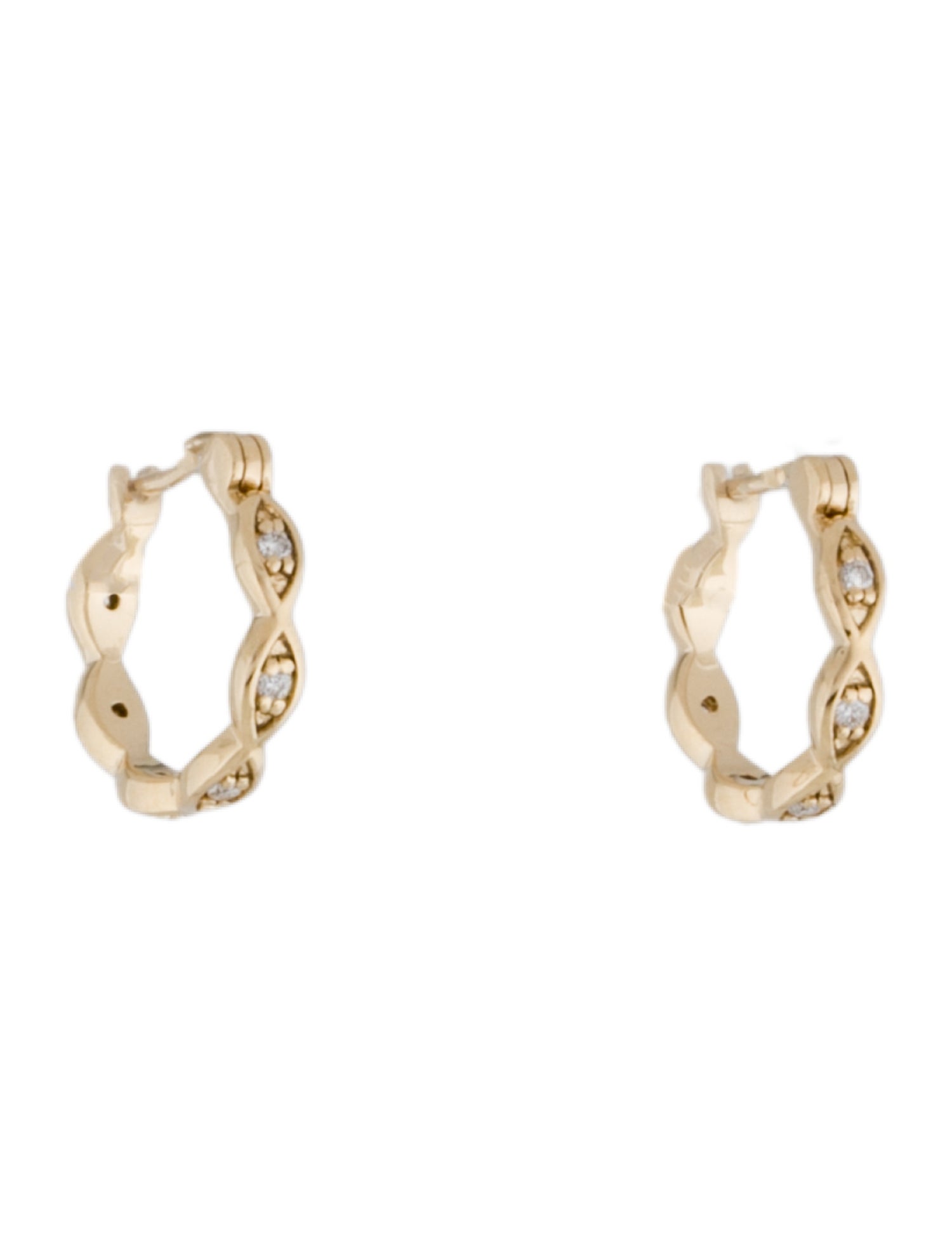 Sydney Evan 14K Diamond Marquise Eye Hoop Earrings