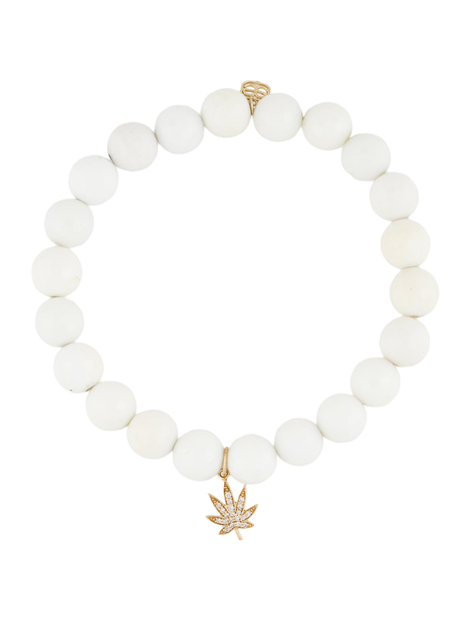 Sydney Evan 14K Diamond & Chalcedony Bead Charm Bracelet