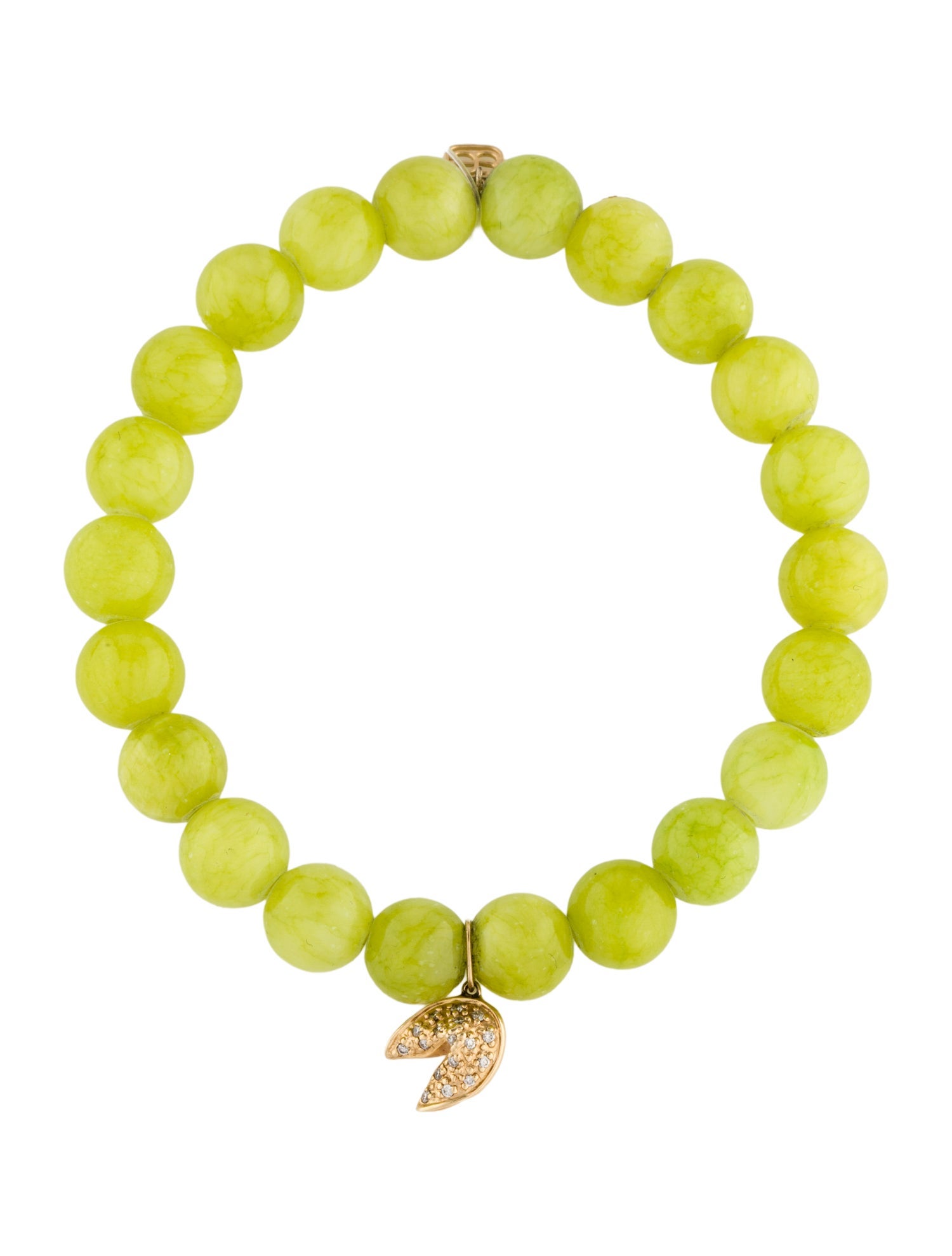 Sydney Evan Dyed Calcite & Diamond Stretch Fortune Cookie Charm Bracelet