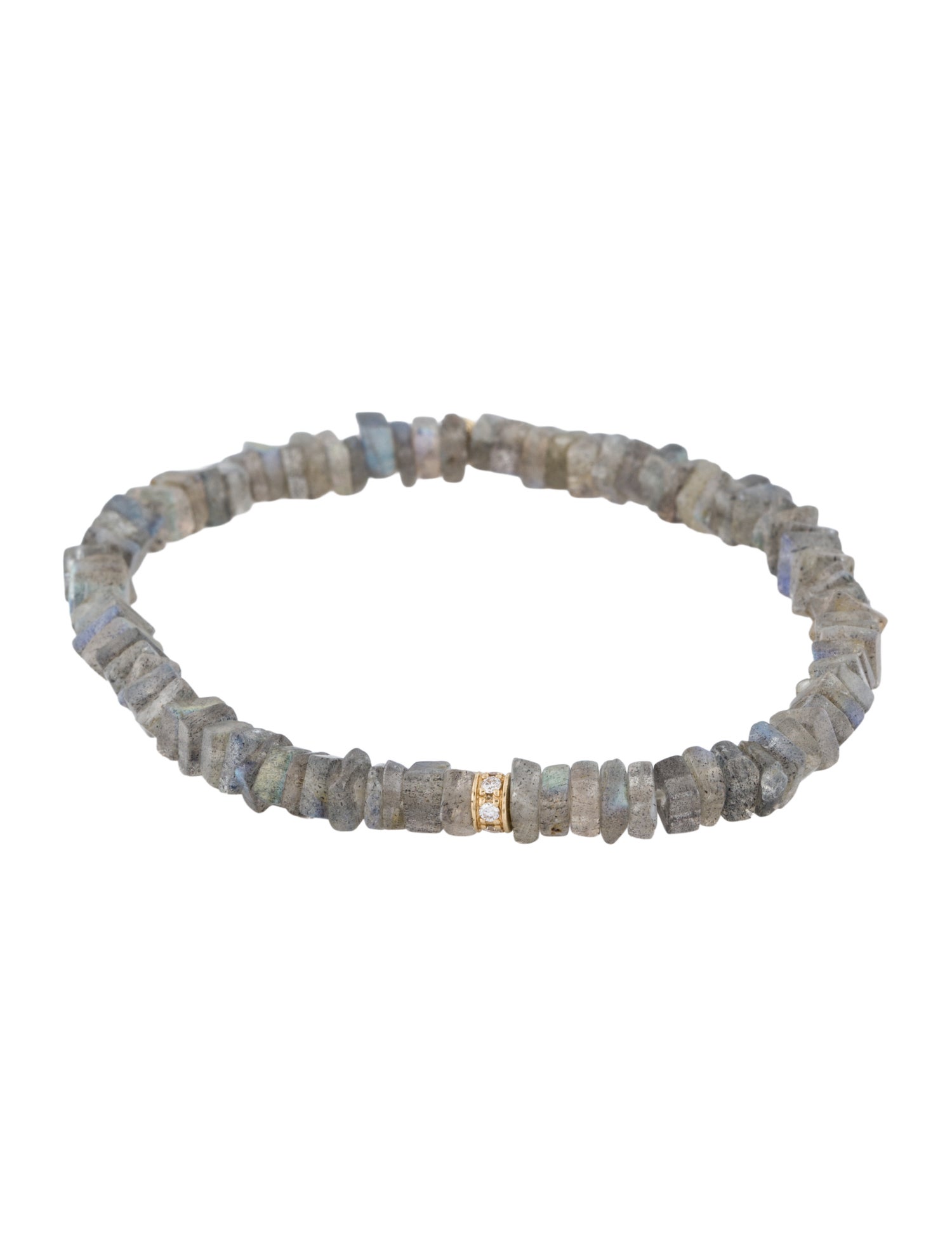 Sydney Evan 14K Labradorite & Diamond Bead Bracelet