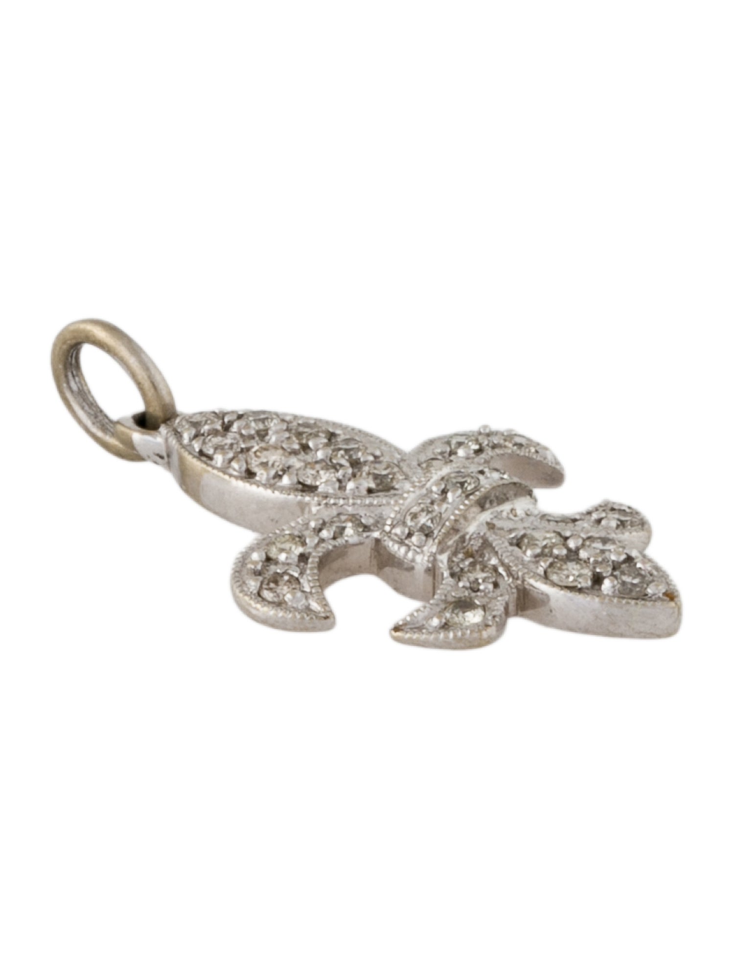 Sydney Evan 14K Diamond Flor De Lis Charm Pendant