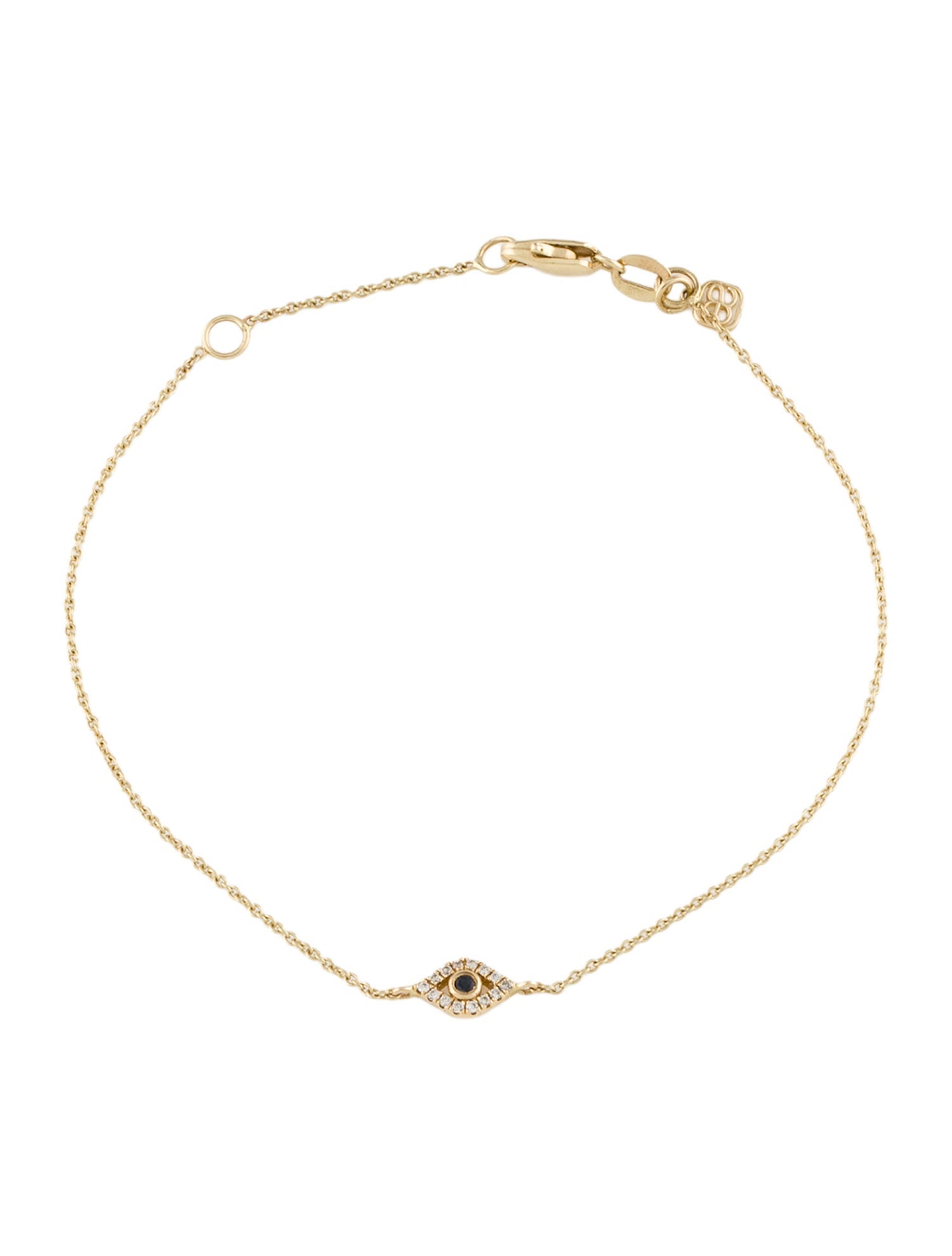 Sydney Evan 14K Sapphire & Diamond Evil Eye Bracelet