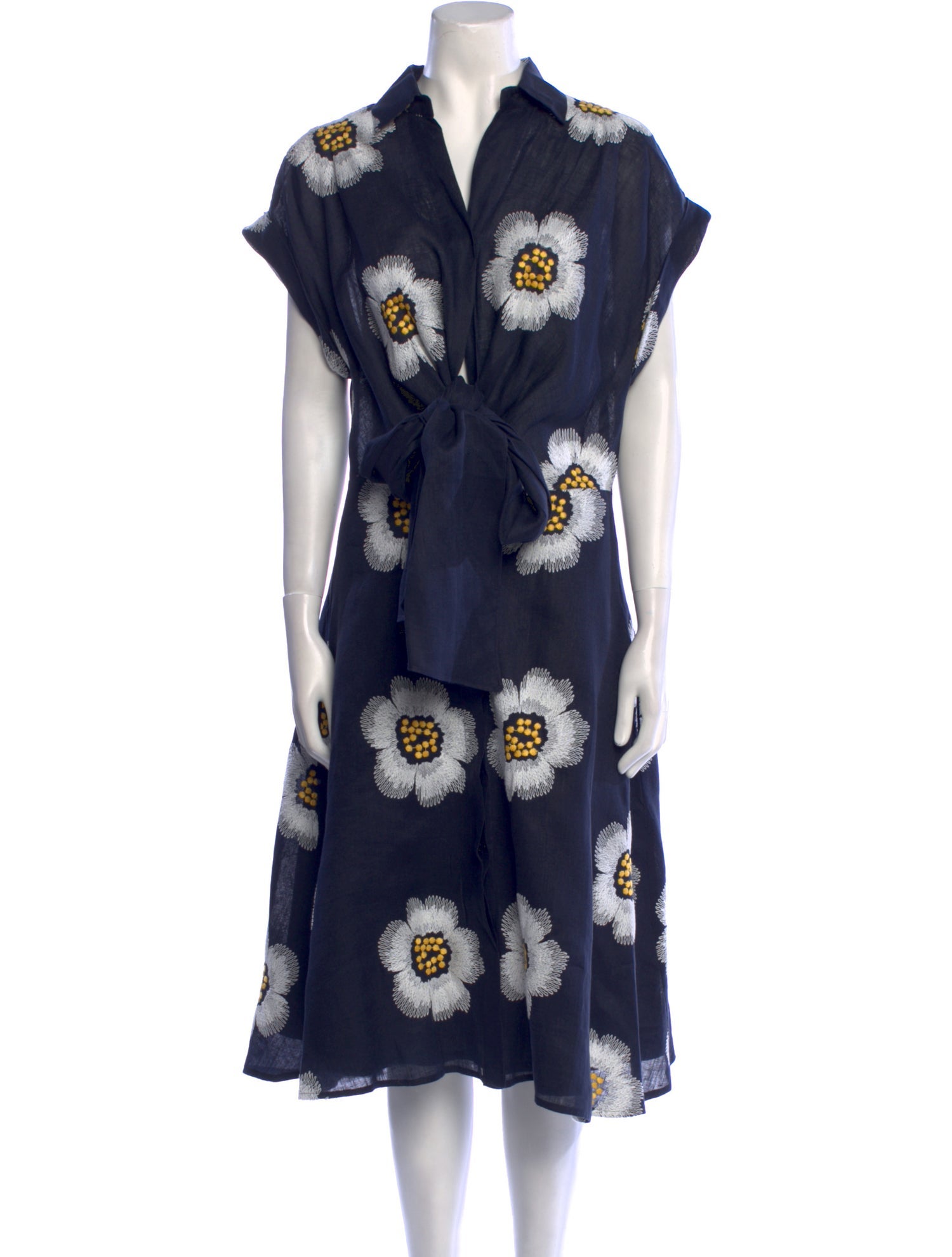 Sylvia Toledano Linen Midi Length Dress